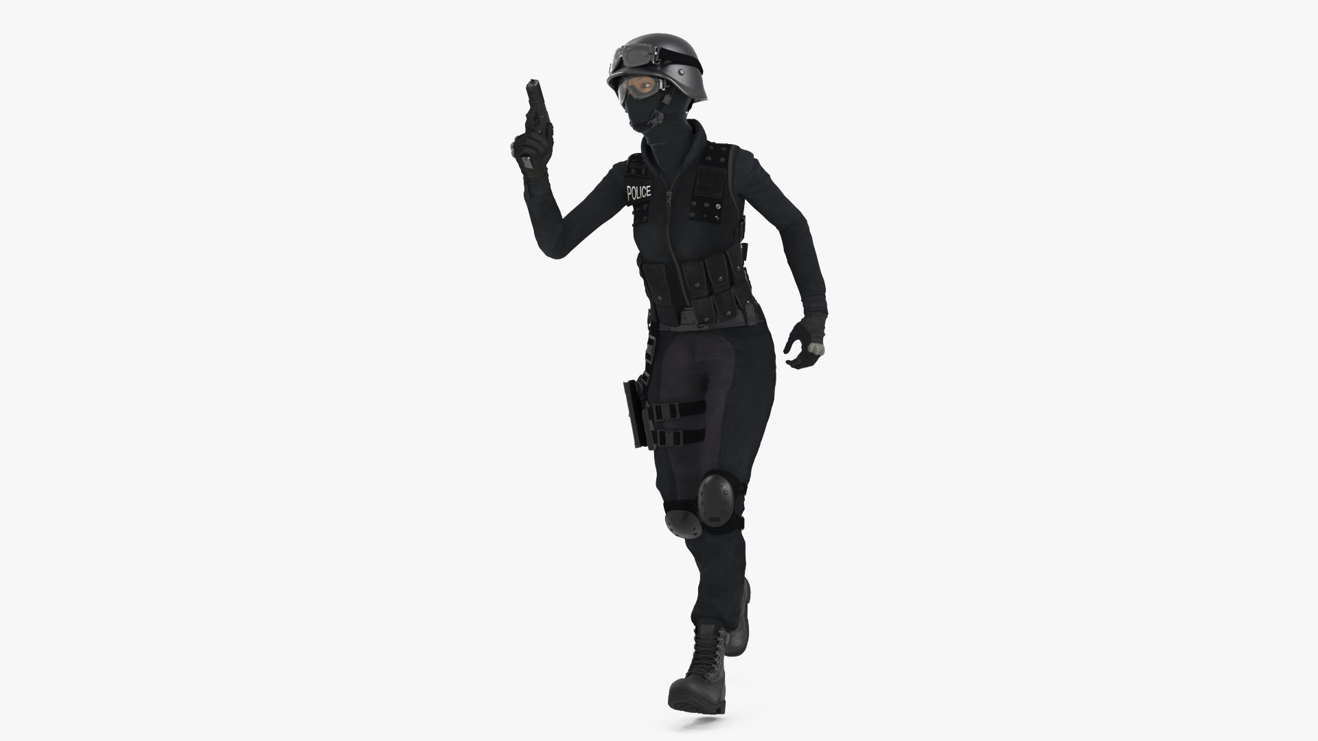 Female Military Swat Asian Rigged for Cinema 4D 3D