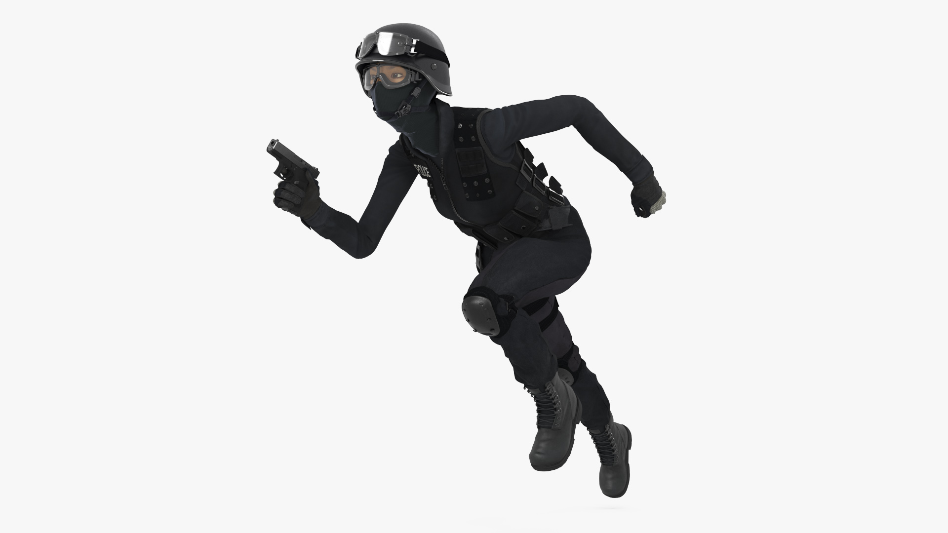 Female Military Swat Asian Rigged for Cinema 4D 3D