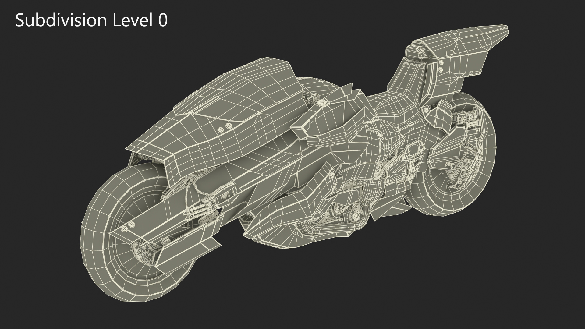 3D Futuristic Street Racing Motorcycle Yellow Color model