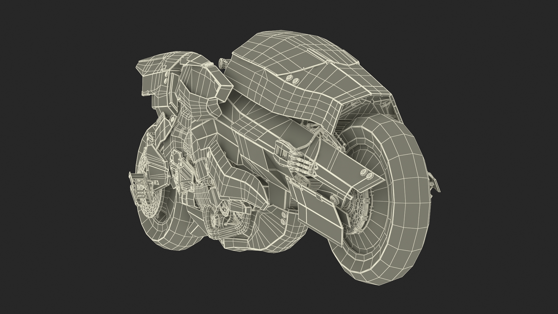 3D Futuristic Street Racing Motorcycle Yellow Color model