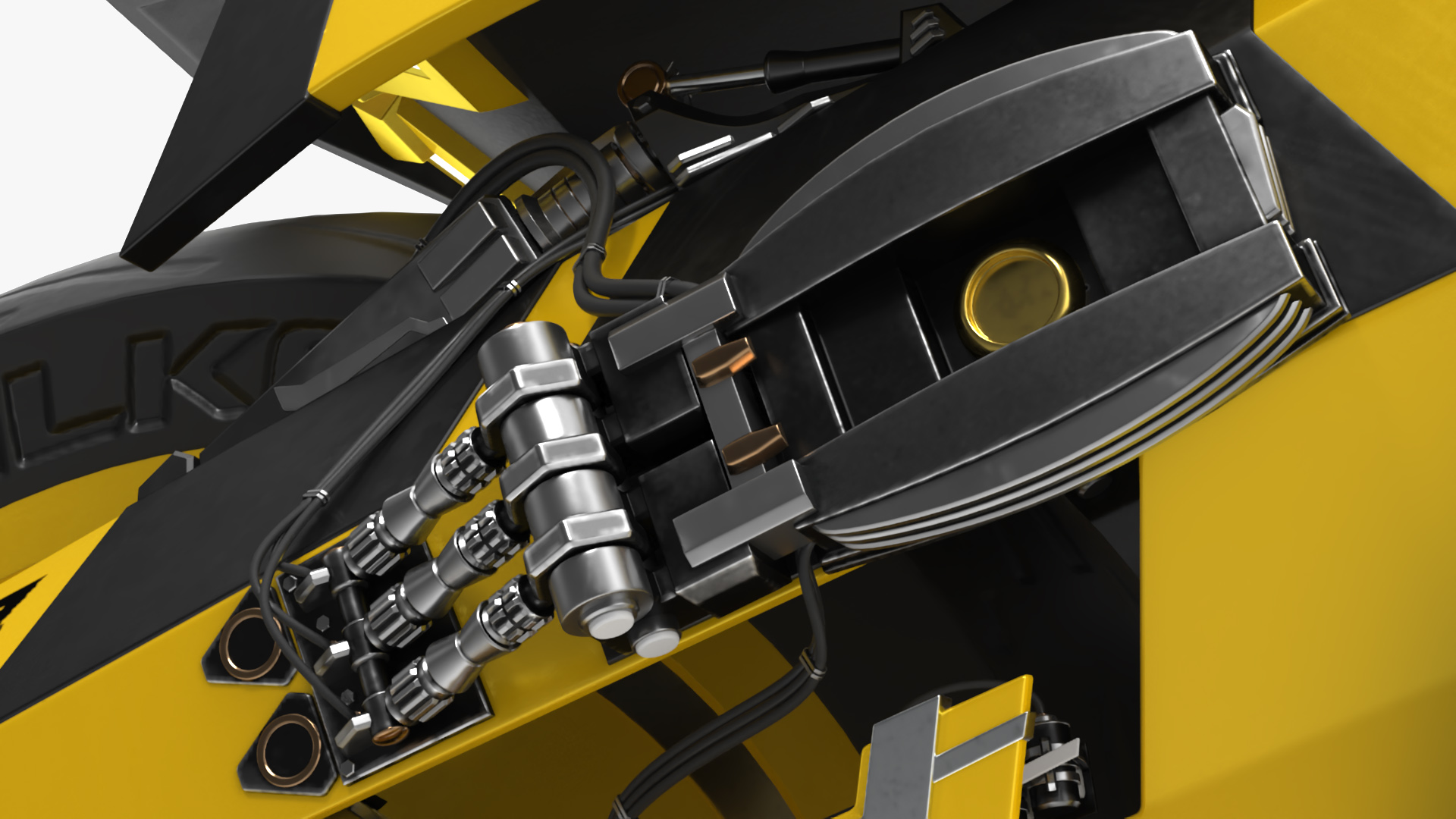 3D Futuristic Street Racing Motorcycle Yellow Color model