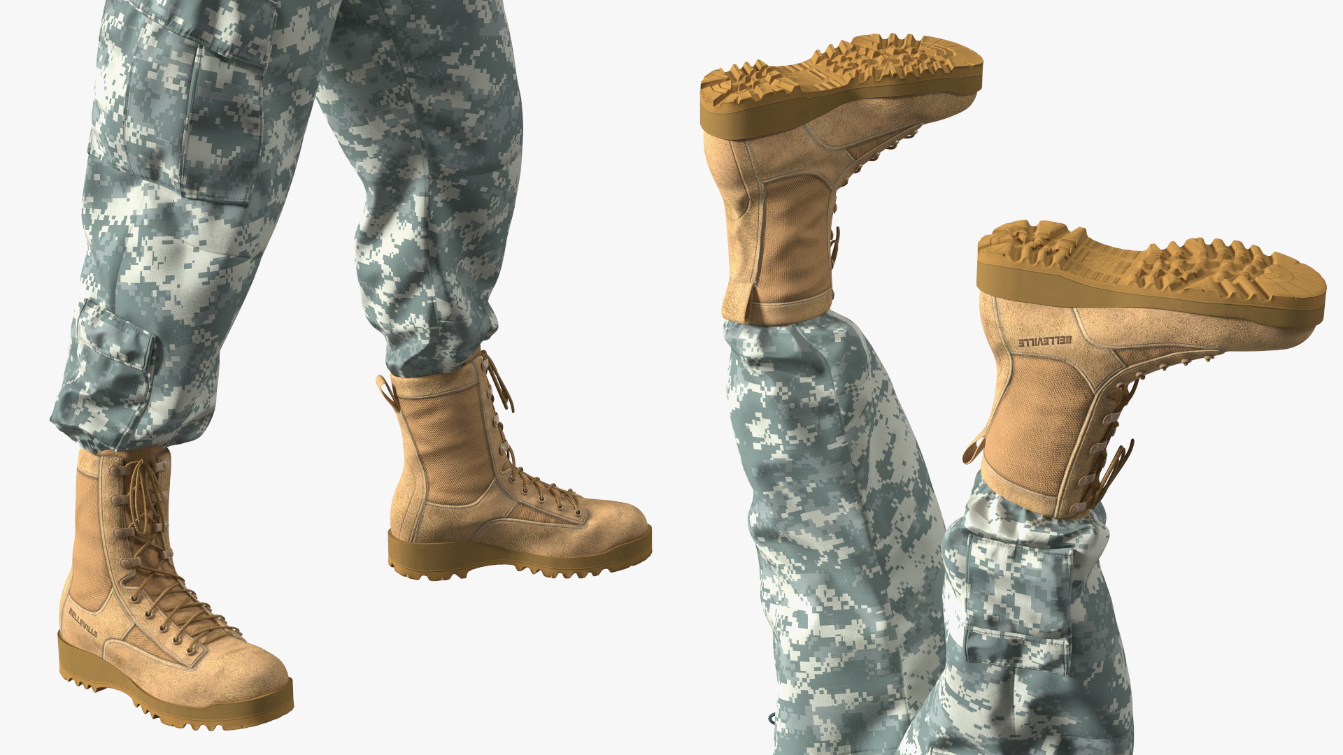 Soldier in Grey Tactical Gear with Rifle Standing 3D model