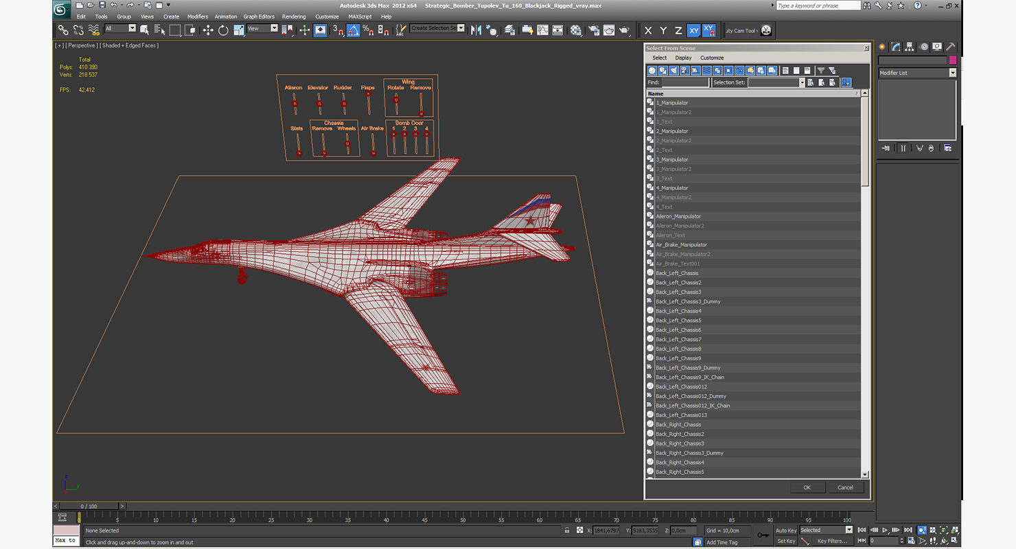 3D Strategic Bomber Tupolev Tu 160 Blackjack Rigged model