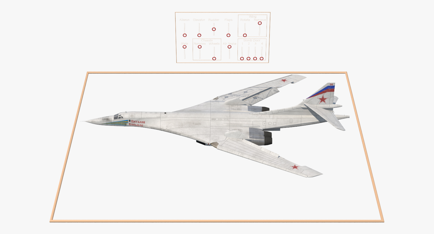 3D Strategic Bomber Tupolev Tu 160 Blackjack Rigged model