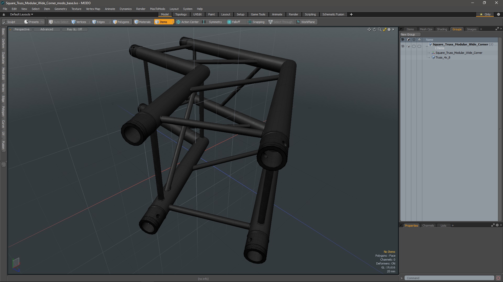 Square Truss Modular Wide Corner 3D
