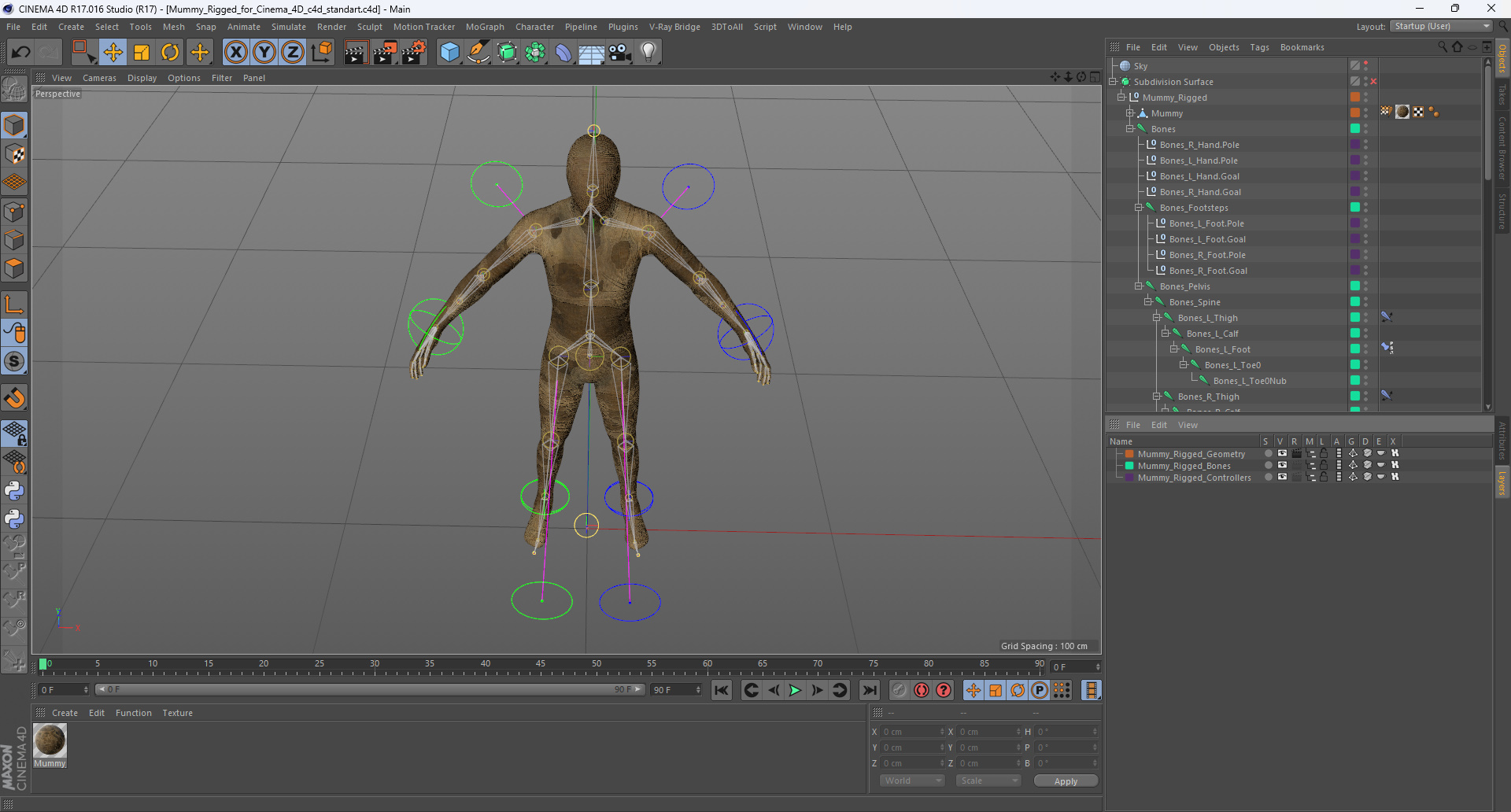 3D Mummy Rigged for Cinema 4D