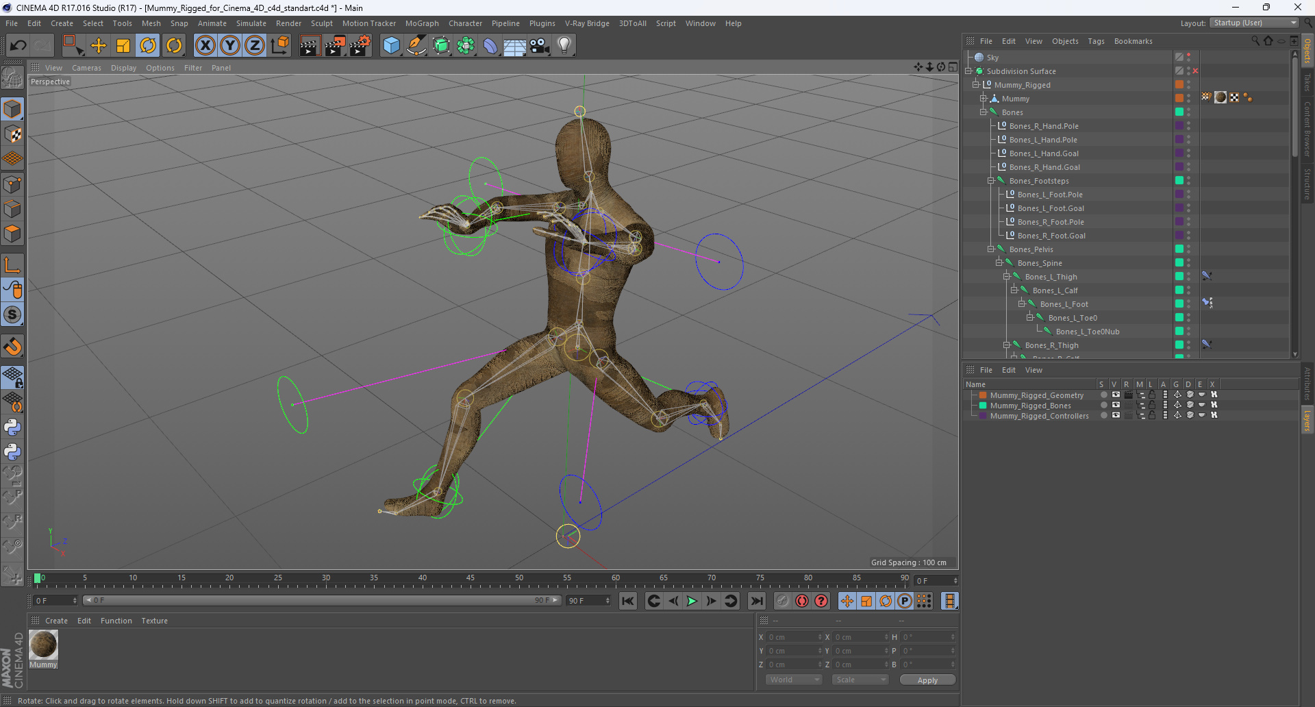 3D Mummy Rigged for Cinema 4D
