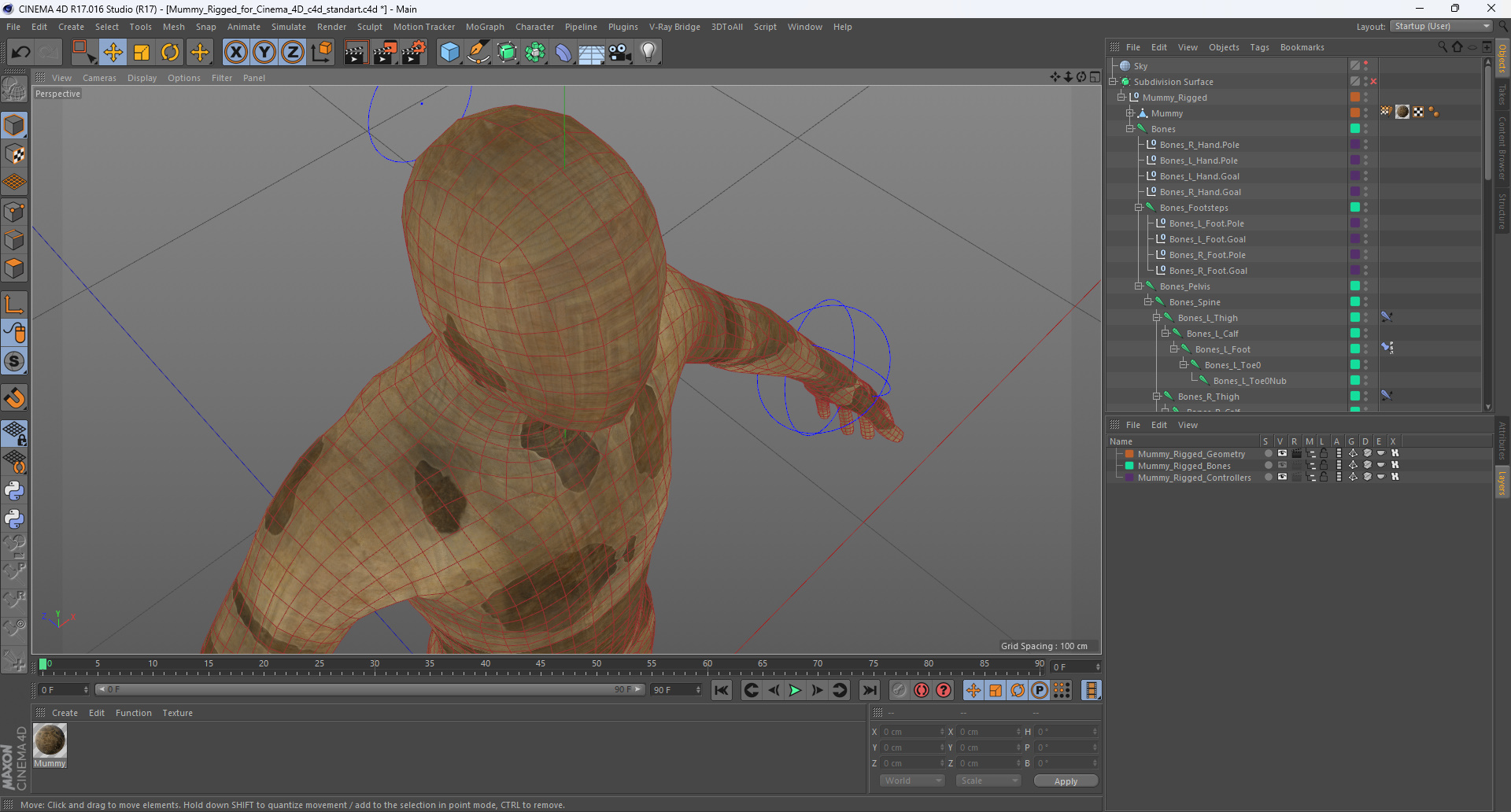 3D Mummy Rigged for Cinema 4D