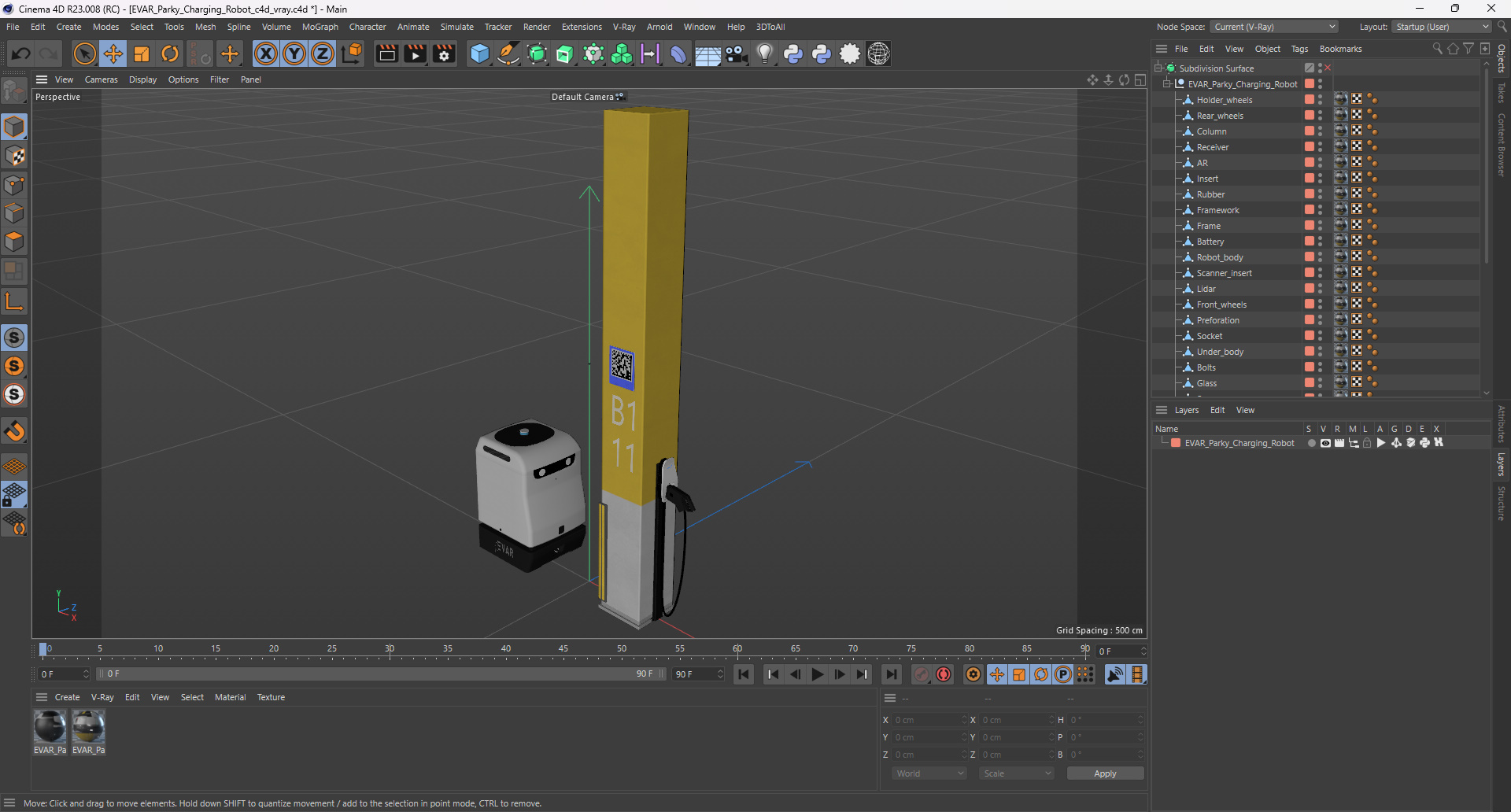 3D model EVAR Parky Charging Robot