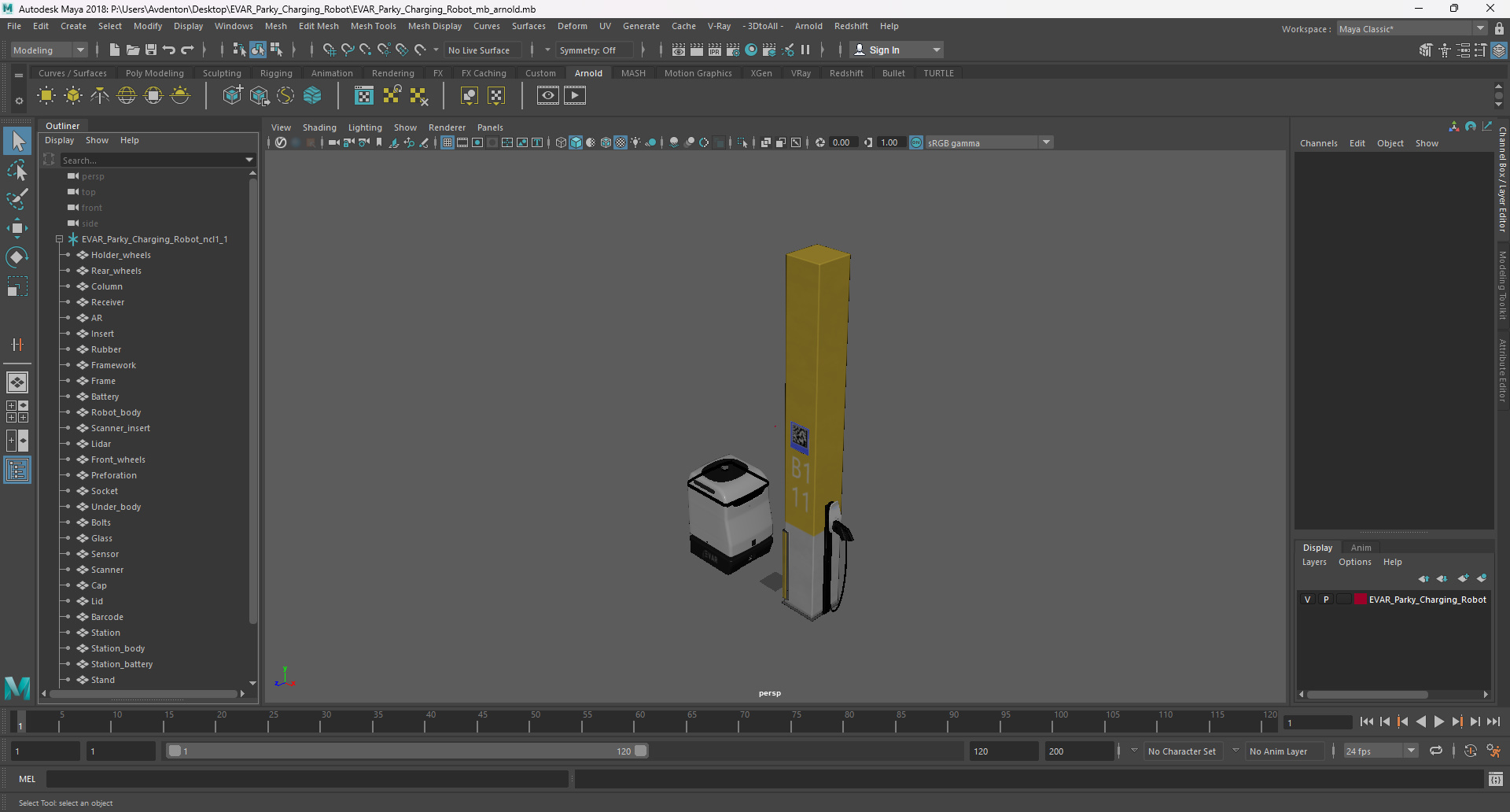 3D model EVAR Parky Charging Robot