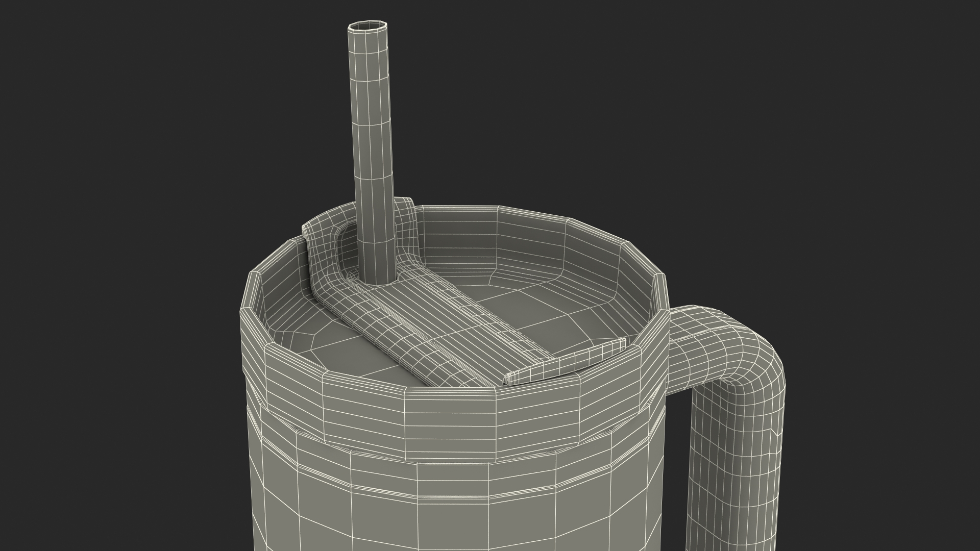 3D Insulated Travel Mug with Straw Grey