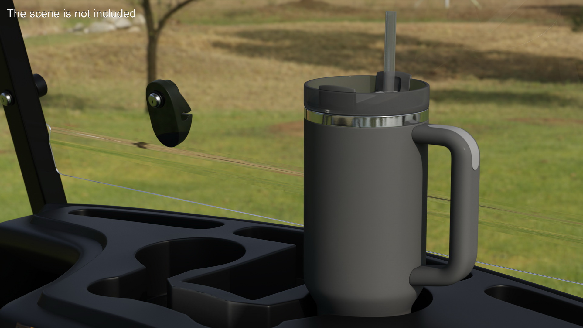 3D Insulated Travel Mug with Straw Grey