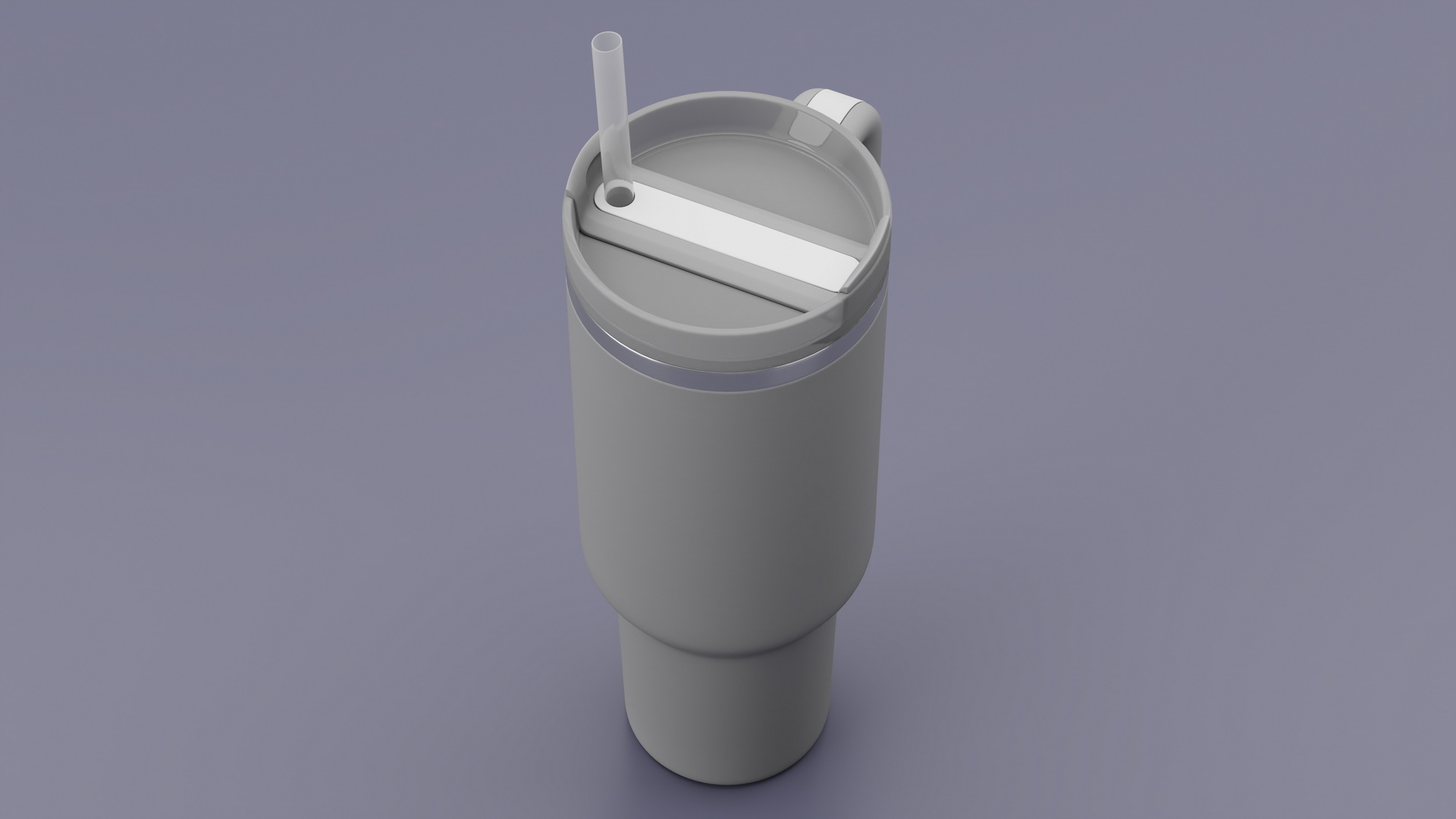3D Insulated Travel Mug with Straw Grey