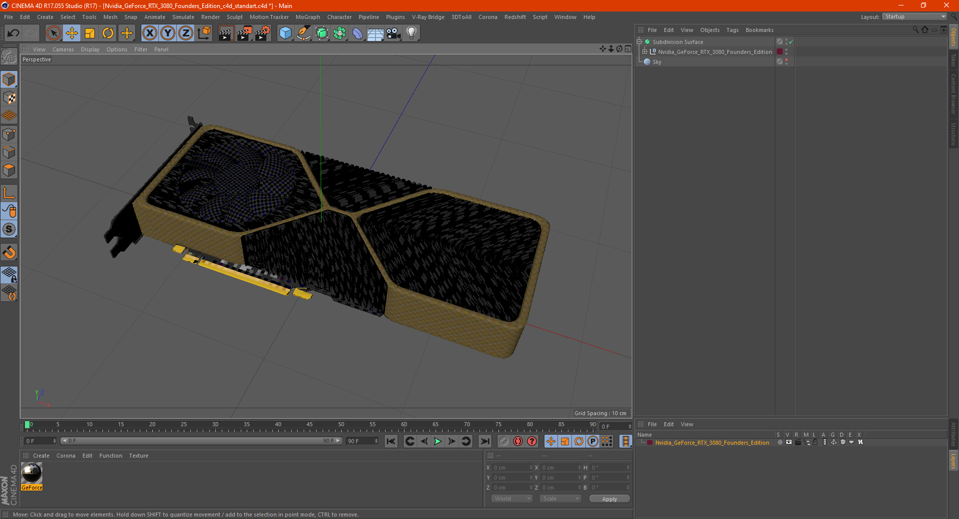 3D model Nvidia GeForce RTX 3080 Founders Edition
