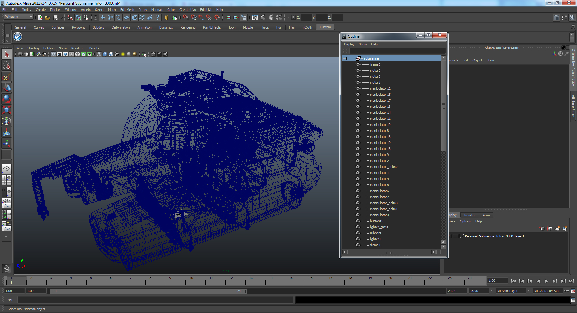 3D model Personal Submarine Triton 3300