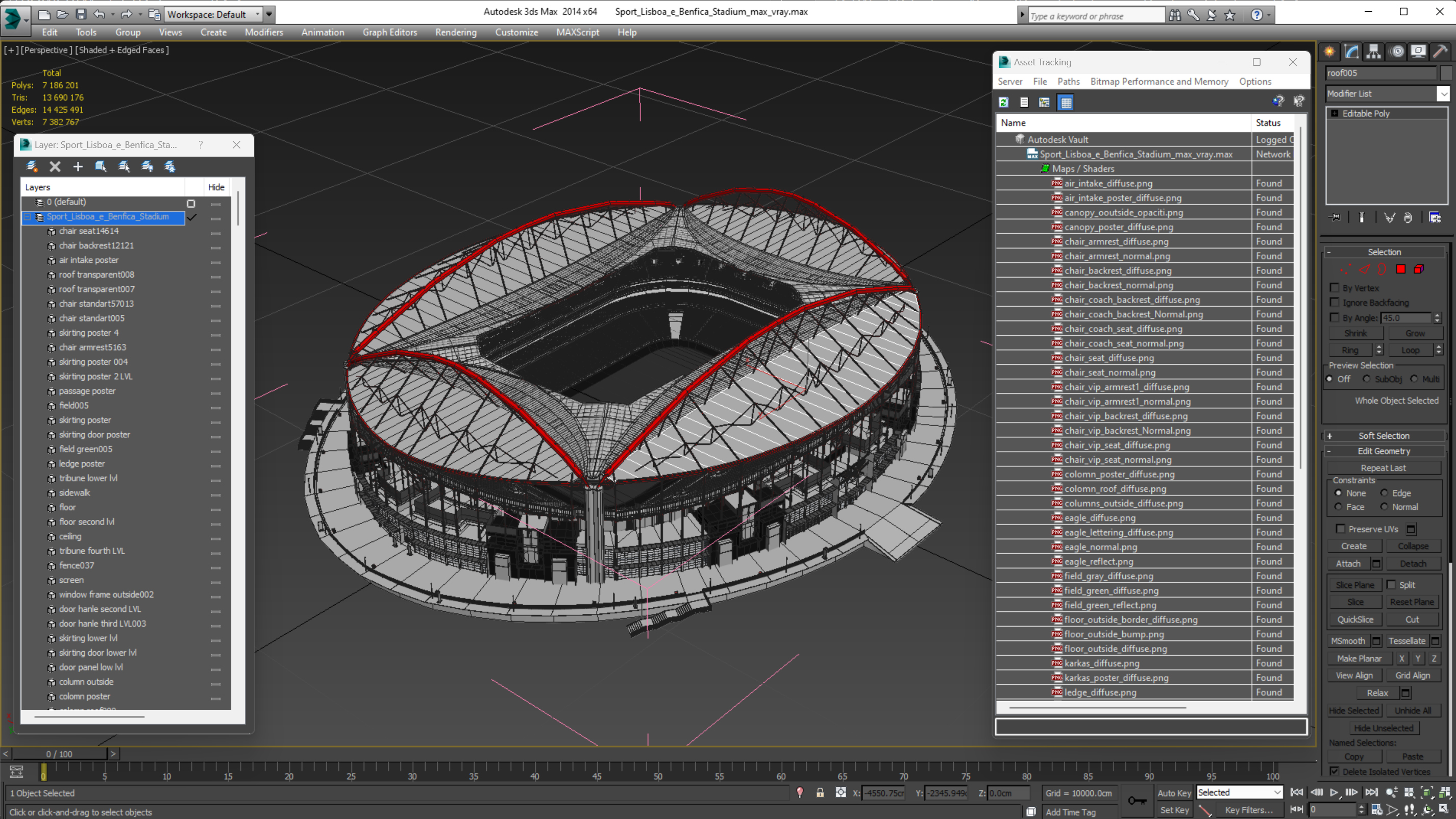 3D model Sport Lisboa e Benfica Stadium