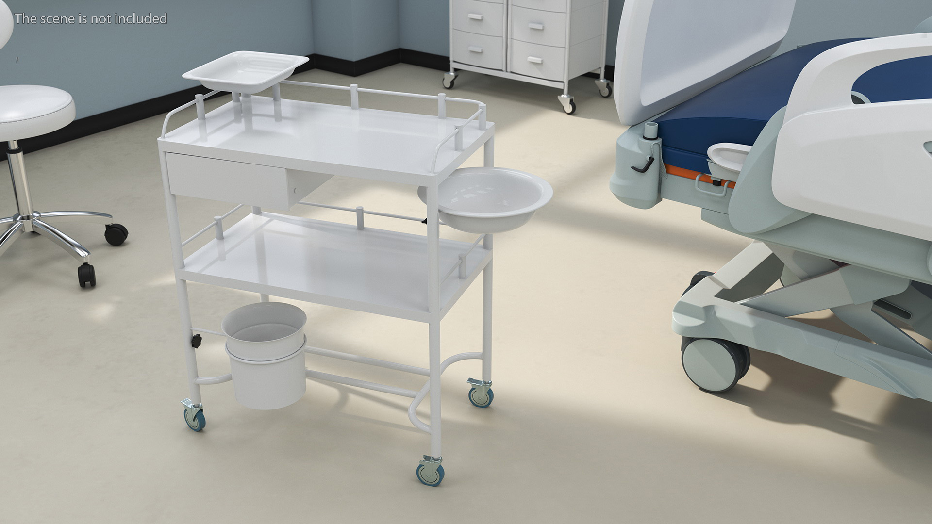 Medical Instrument Trolley White 3D
