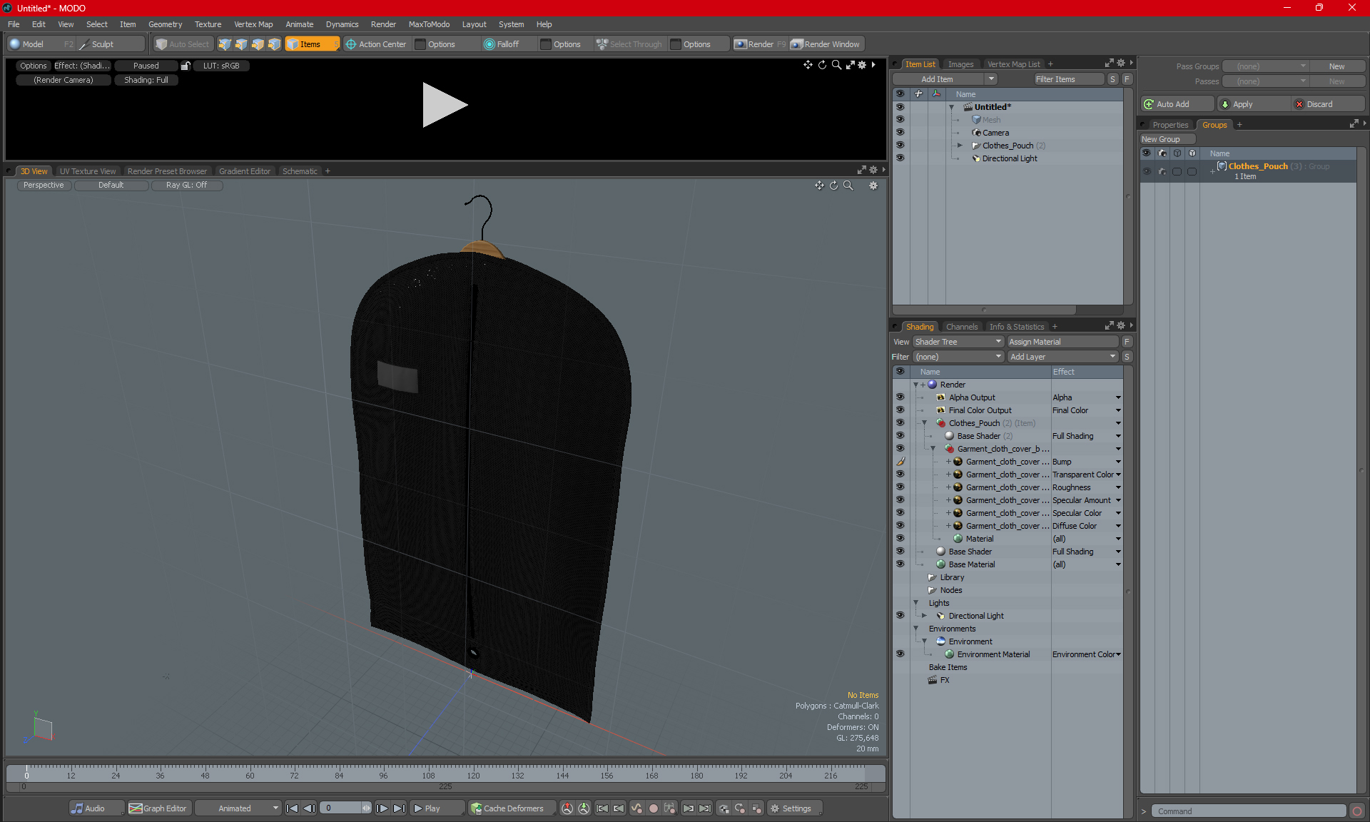 3D Clothes Pouch model