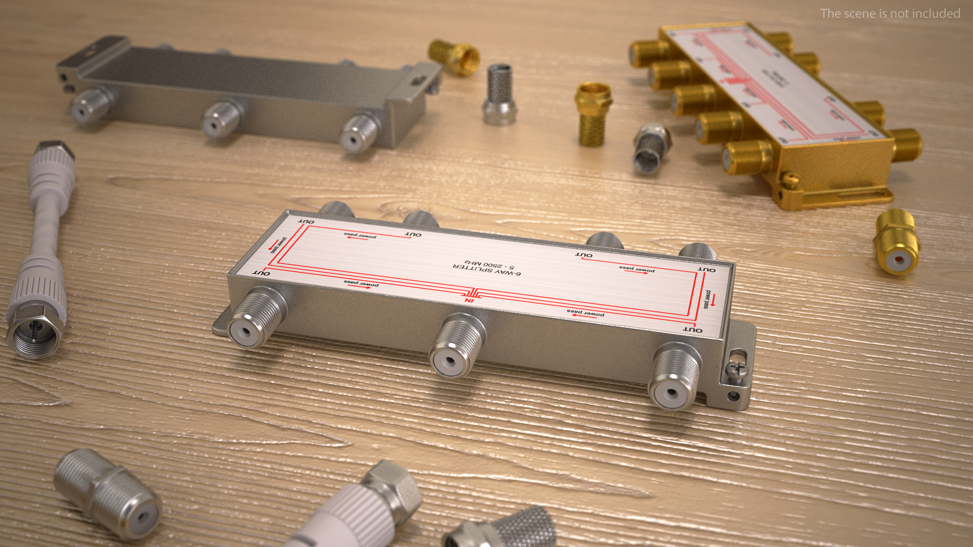 Coaxial Splitter F Type 6 Way 3D model