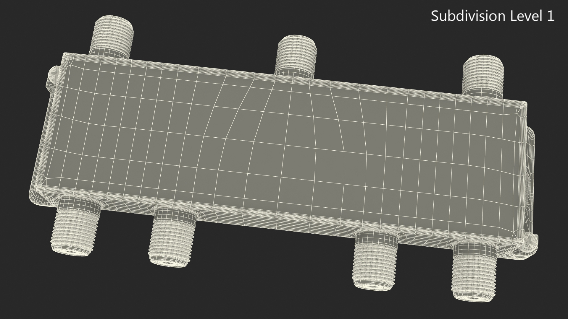 Coaxial Splitter F Type 6 Way 3D model