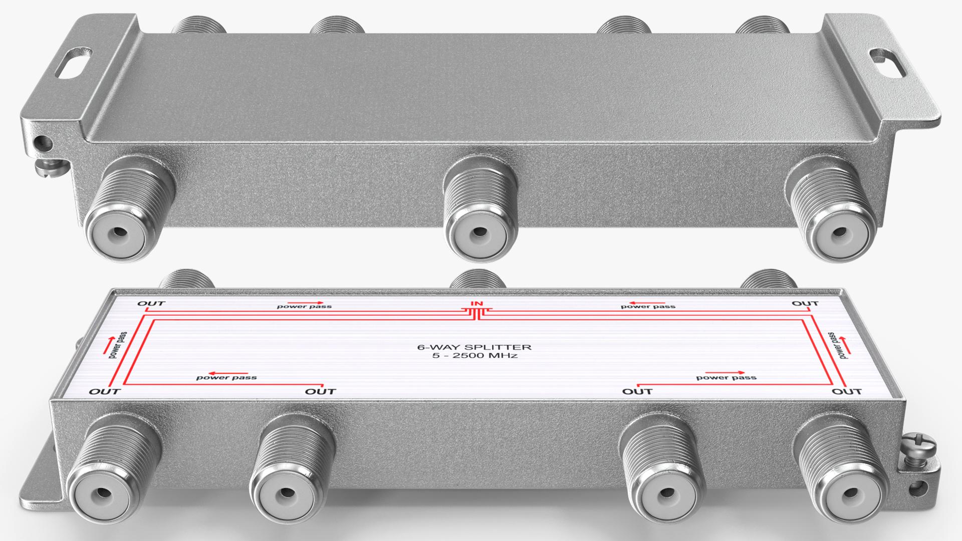 Coaxial Splitter F Type 6 Way 3D model