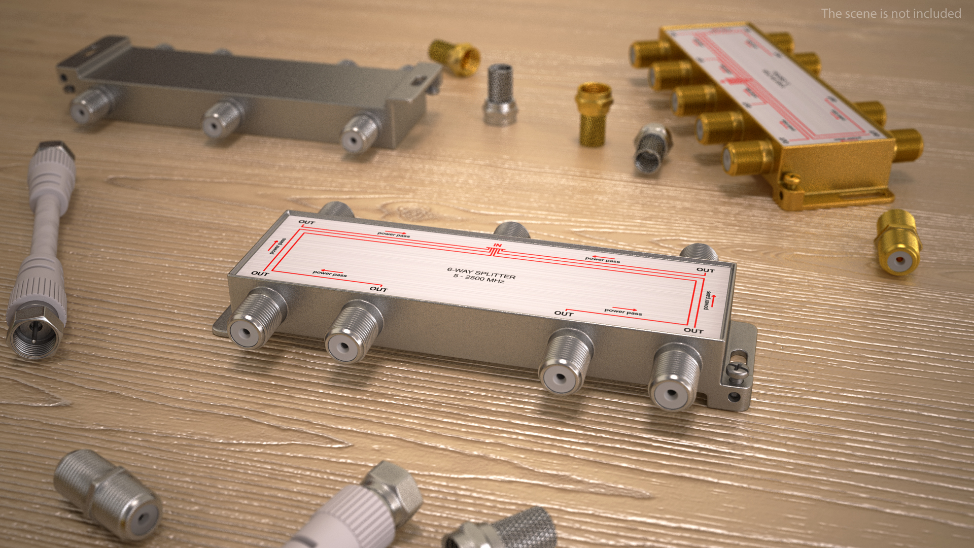 Coaxial Splitter F Type 6 Way 3D model