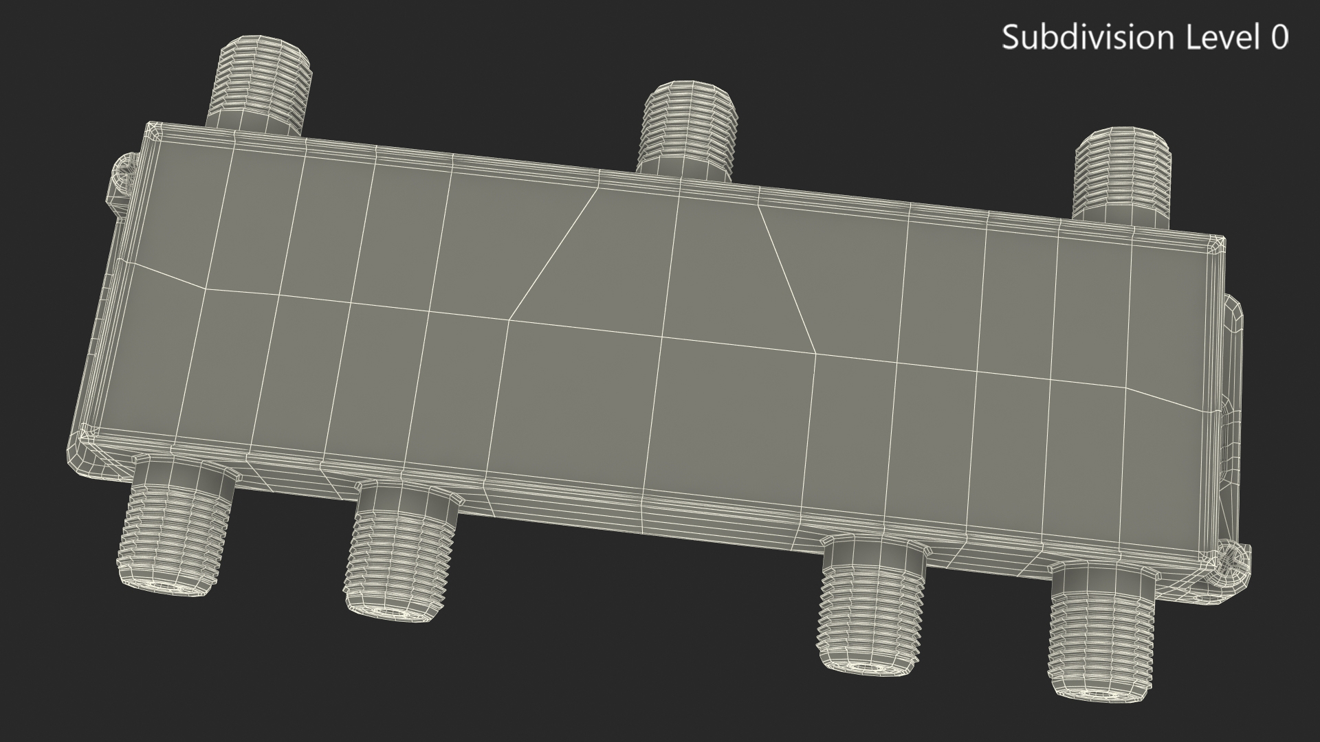 Coaxial Splitter F Type 6 Way 3D model