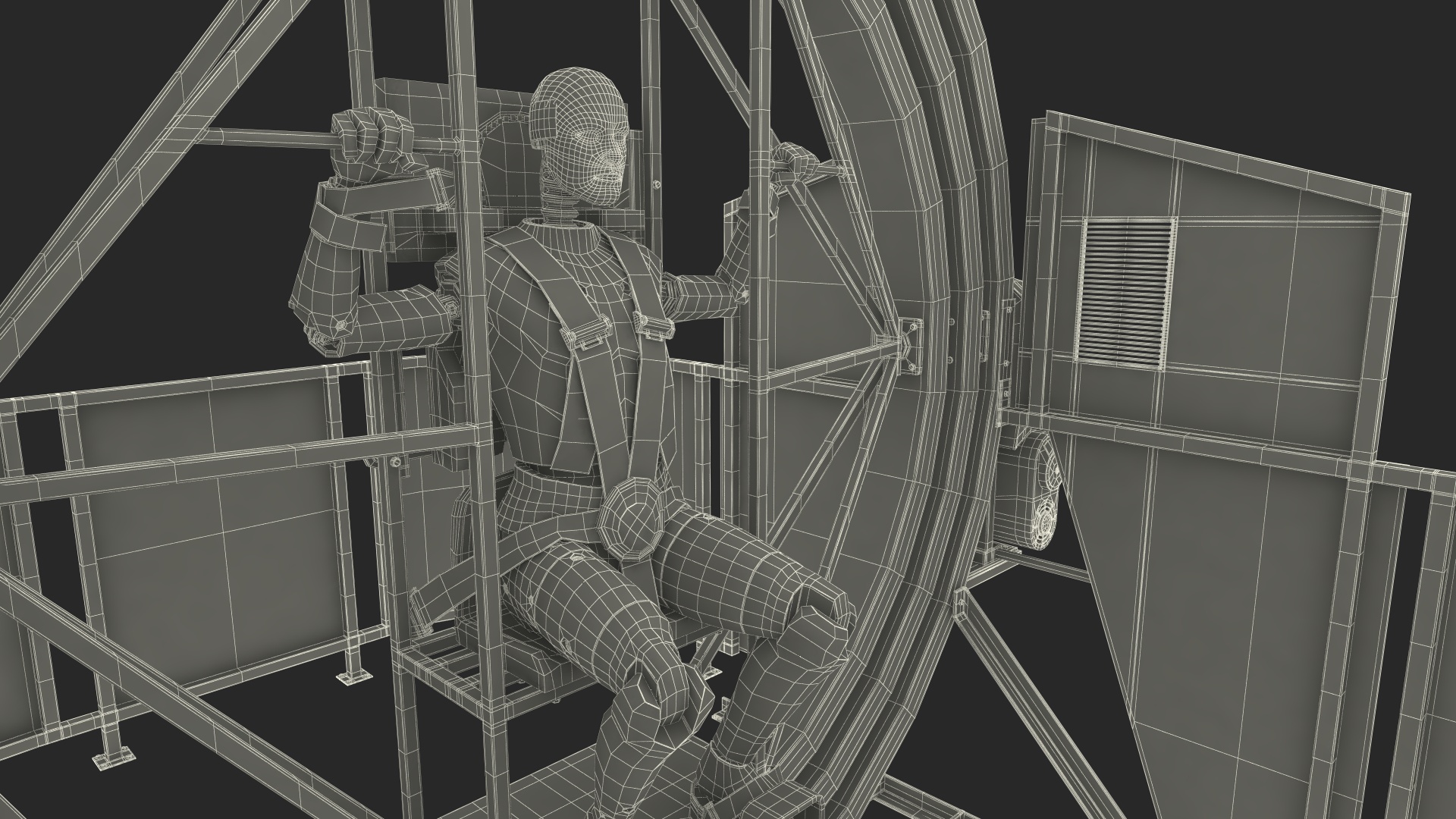 3D model Astronaut Training Device with Mannequin