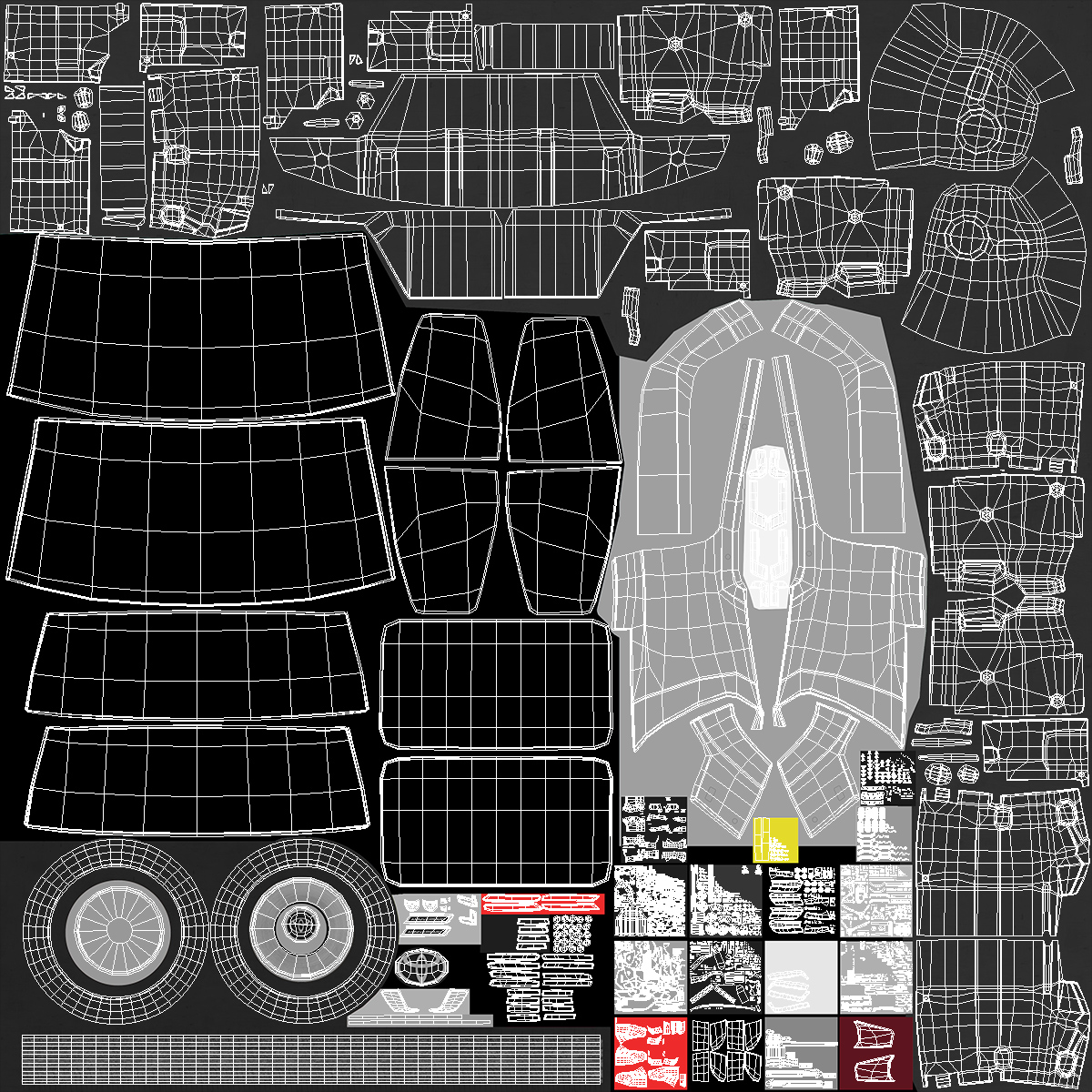 3D Toyota Land Cruiser Silver Light Off