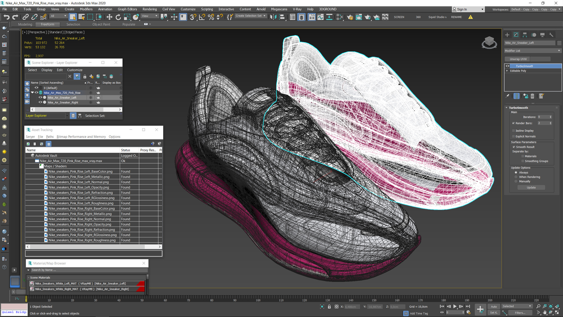 3D Nike Air Max 720 Pink Rise