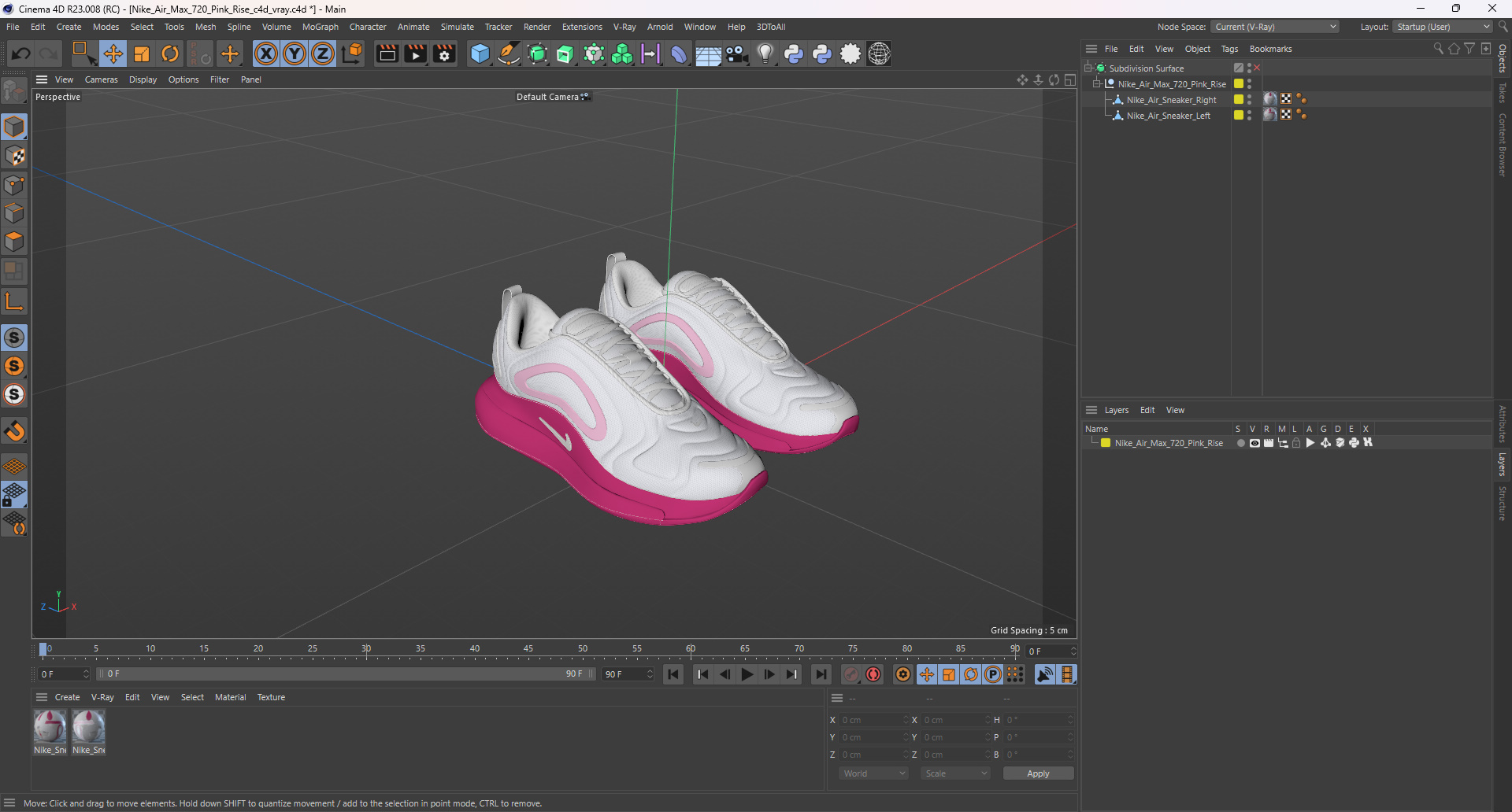 3D Nike Air Max 720 Pink Rise