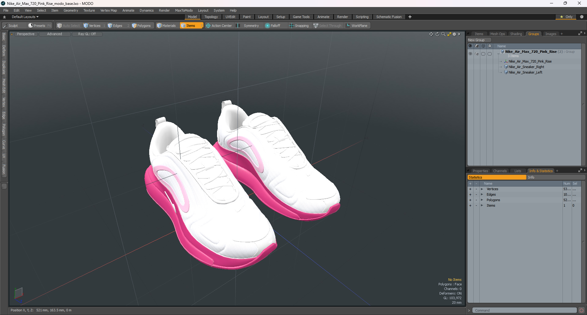 3D Nike Air Max 720 Pink Rise