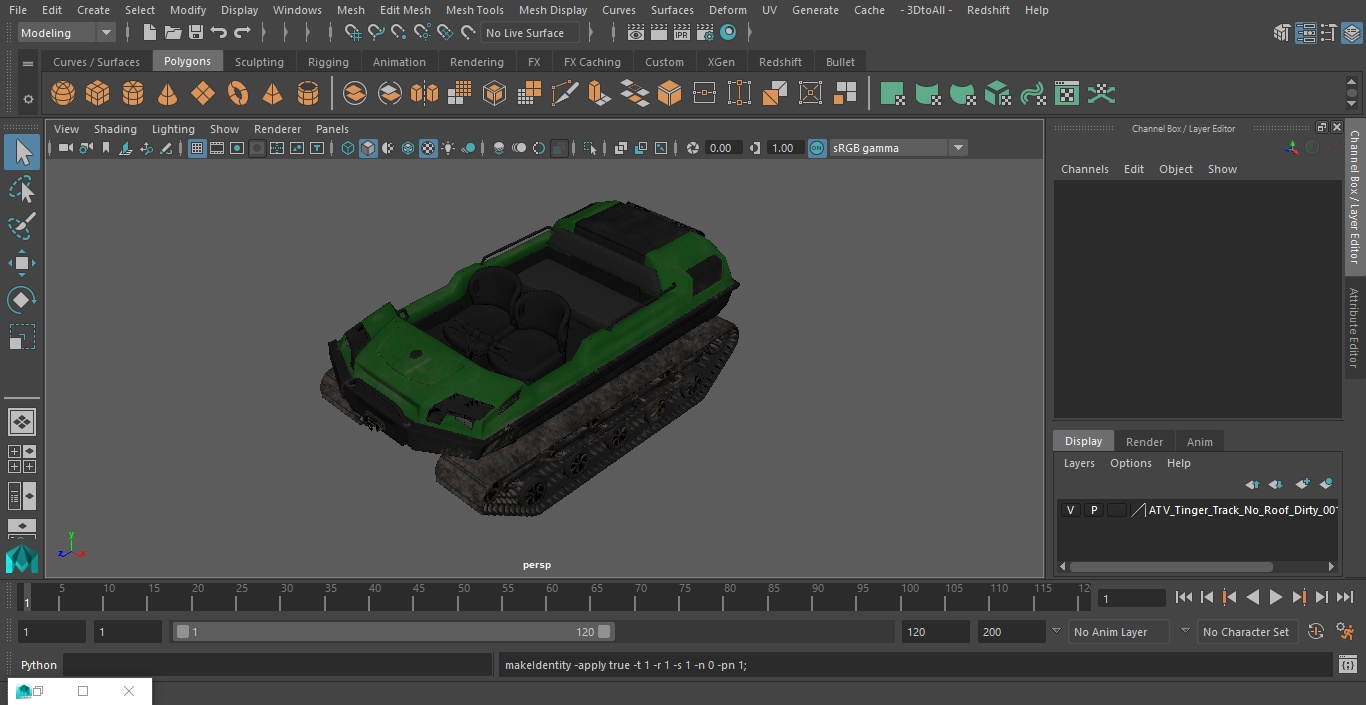 3D model ATV Tinger Track No Roof Dirty