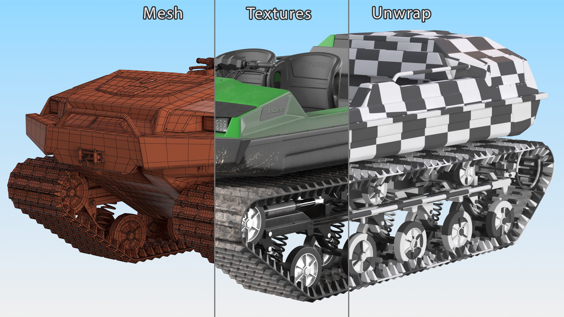 3D model ATV Tinger Track No Roof Dirty