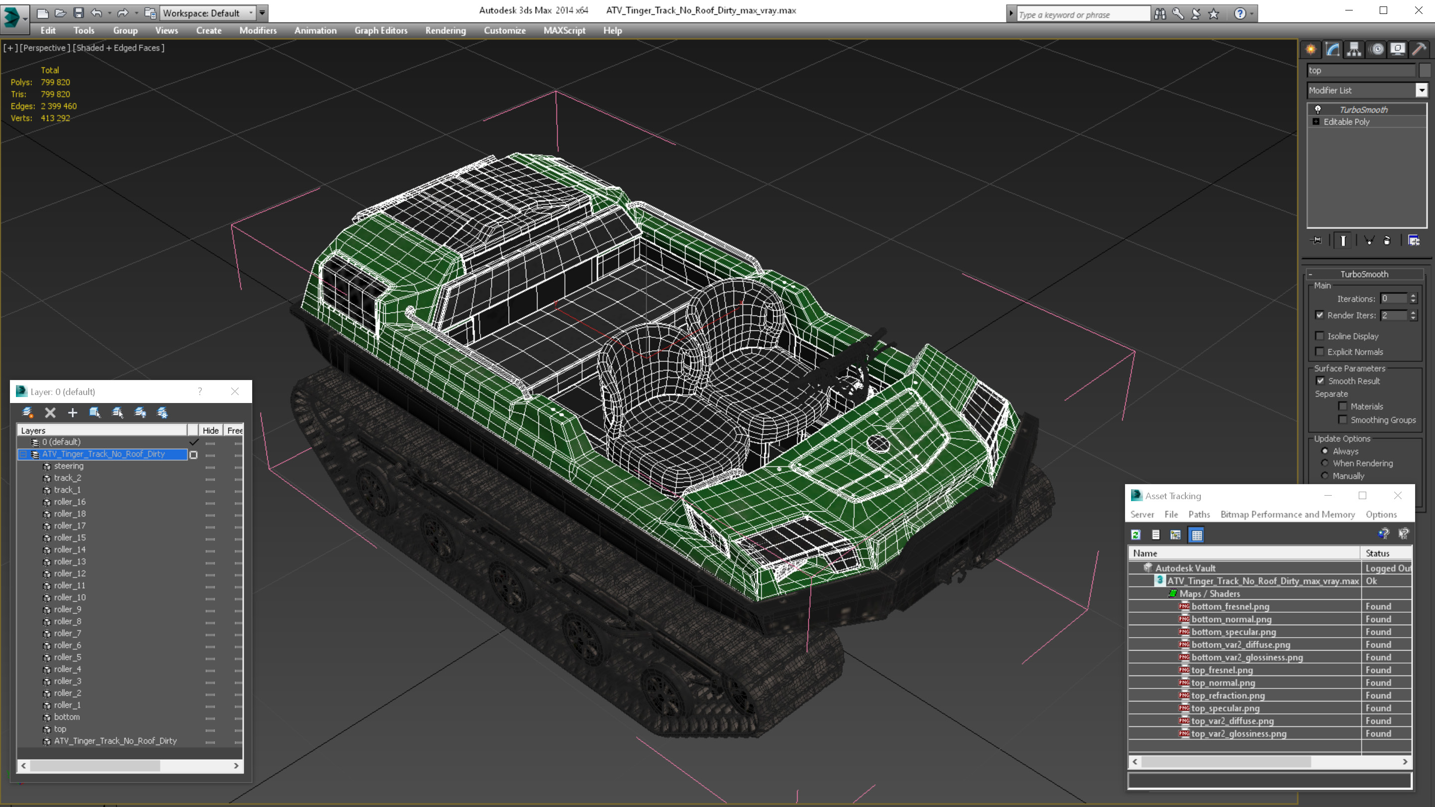 3D model ATV Tinger Track No Roof Dirty