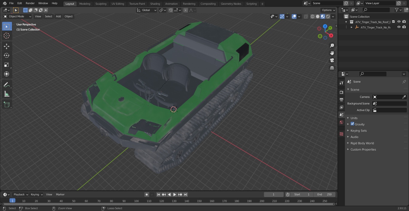 3D model ATV Tinger Track No Roof Dirty