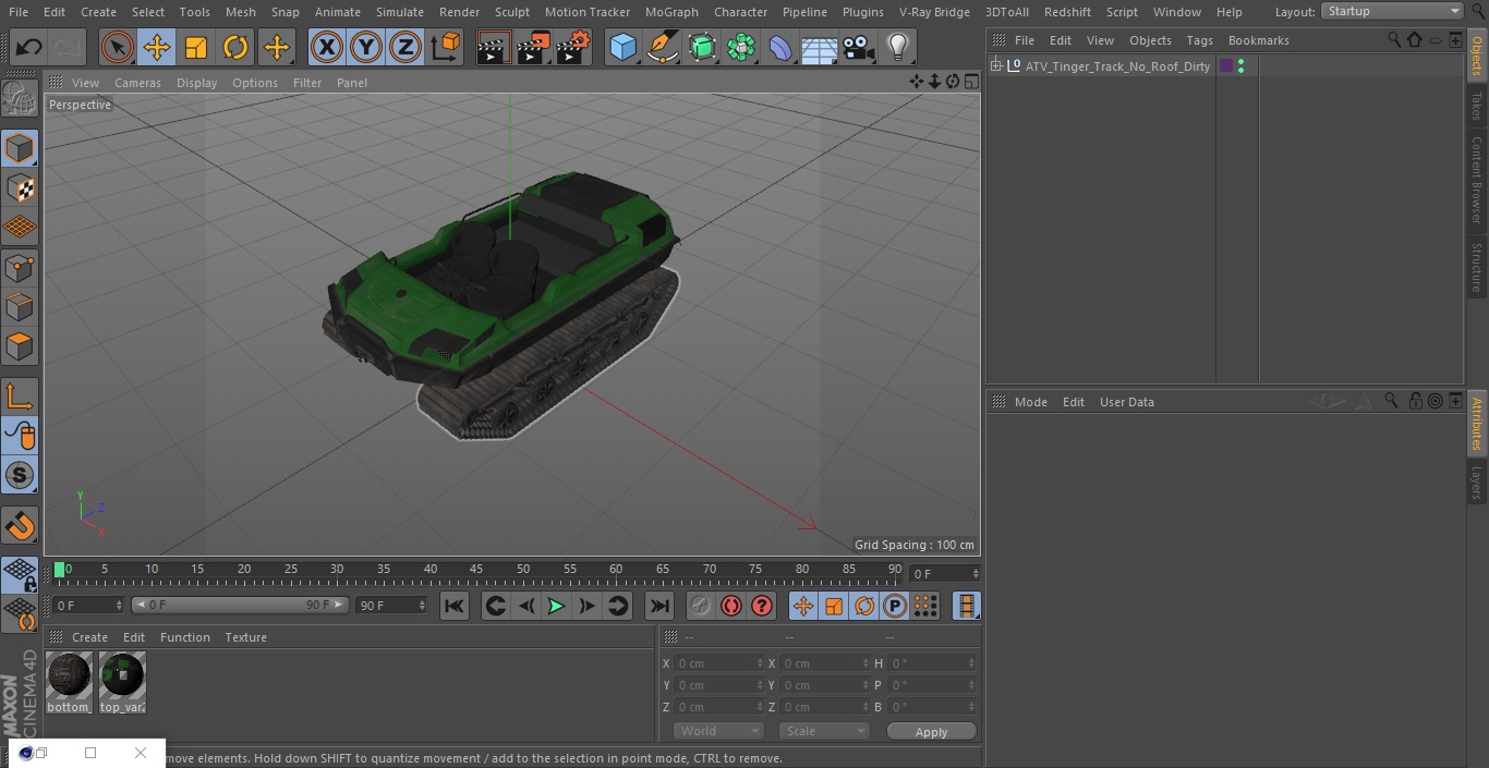 3D model ATV Tinger Track No Roof Dirty