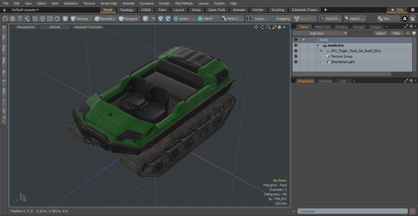 3D model ATV Tinger Track No Roof Dirty