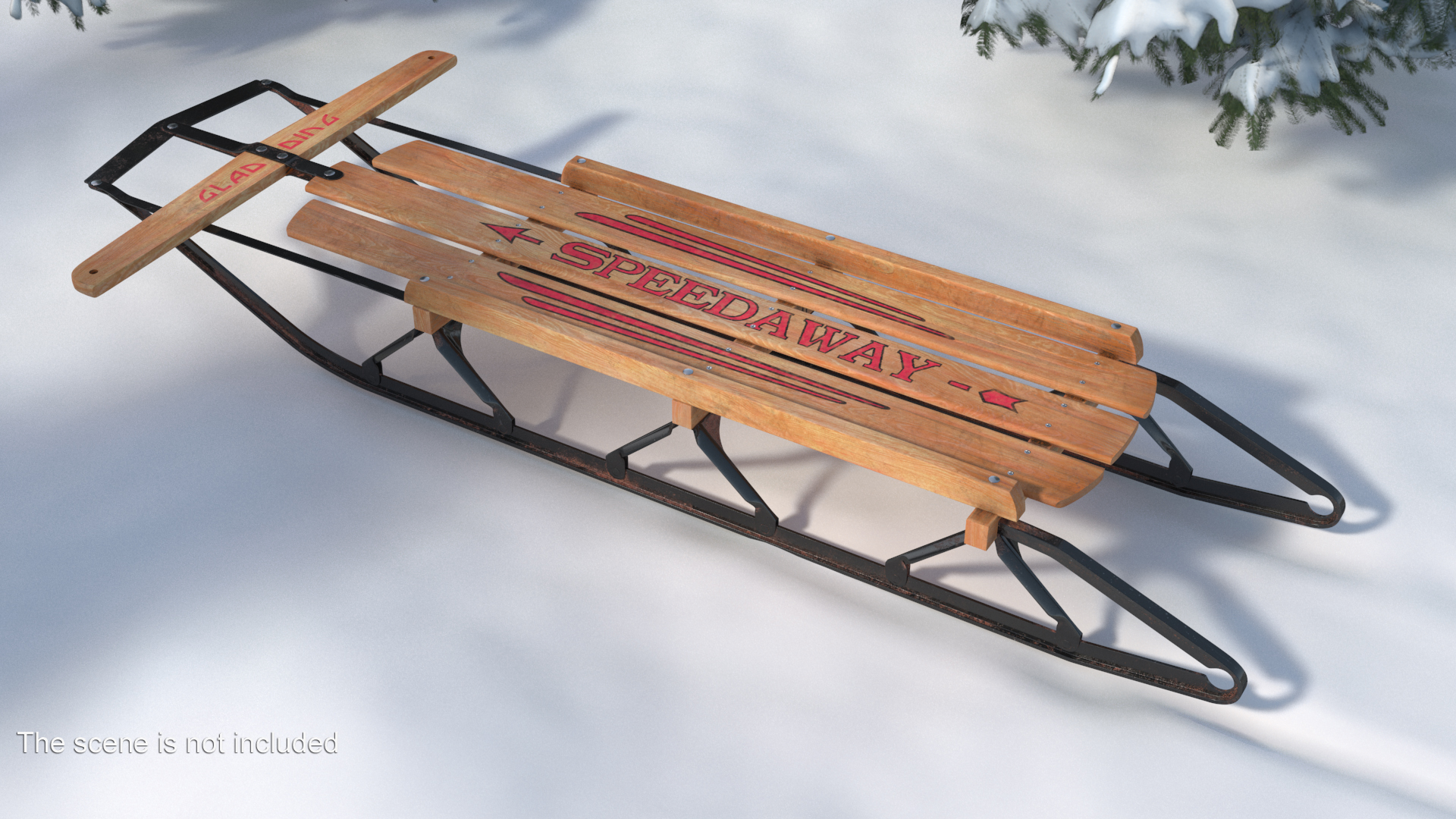 Vintage Snow Sled 3D