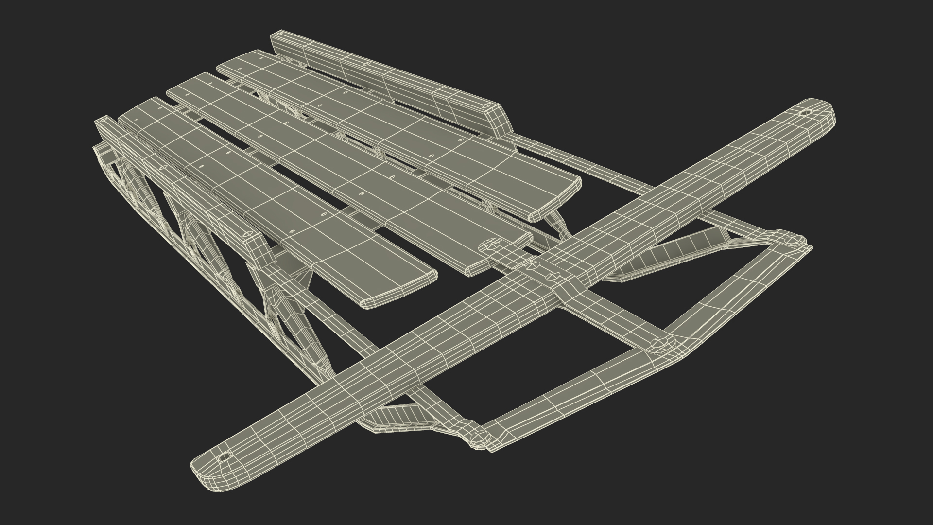 Vintage Snow Sled 3D