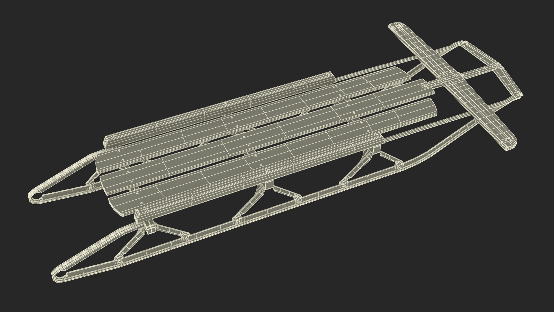 Vintage Snow Sled 3D