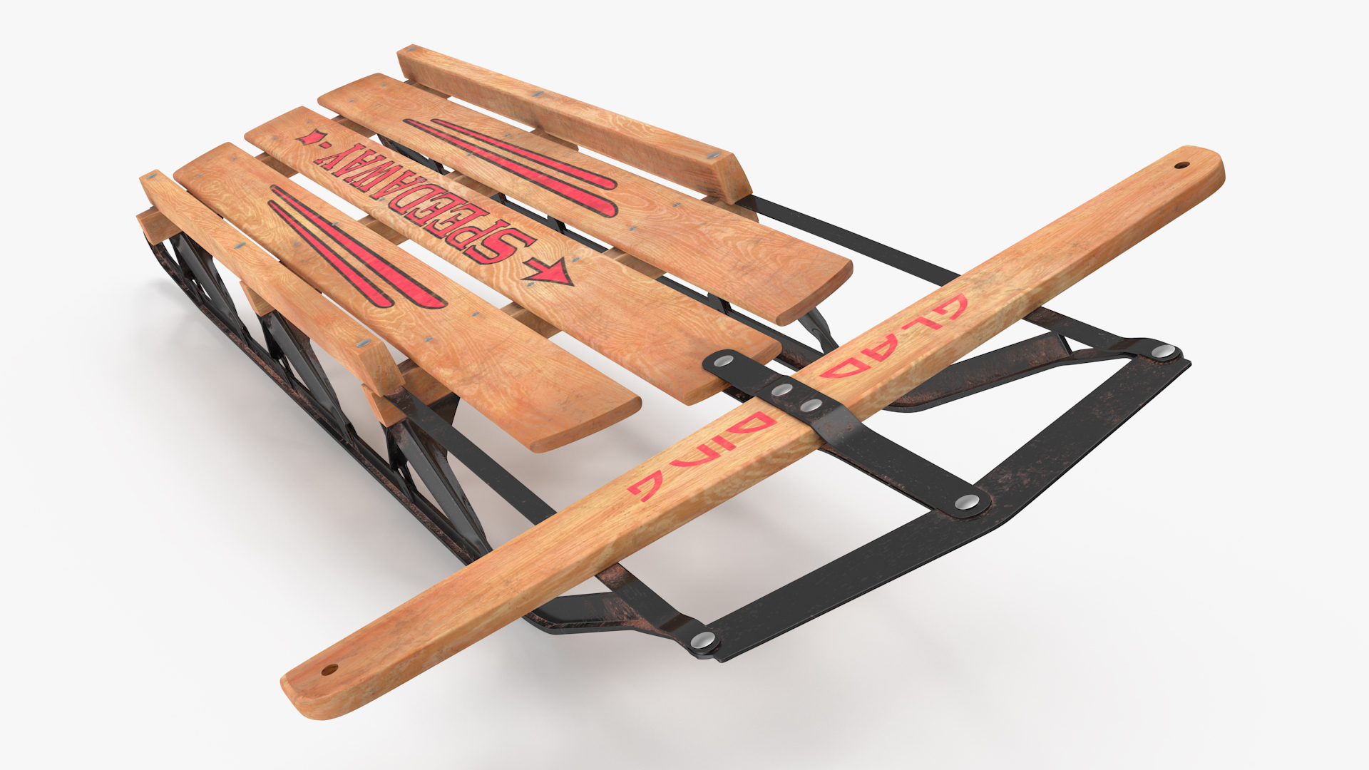 Vintage Snow Sled 3D