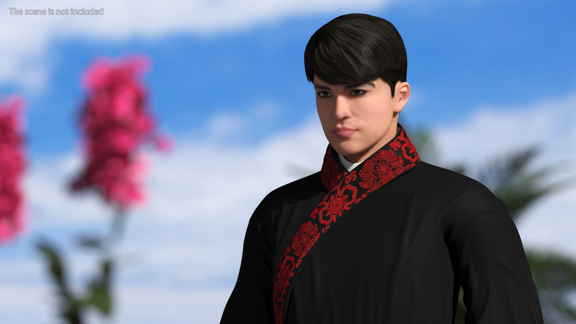 Chinese Traditional Man Aggressive Pose 3D model