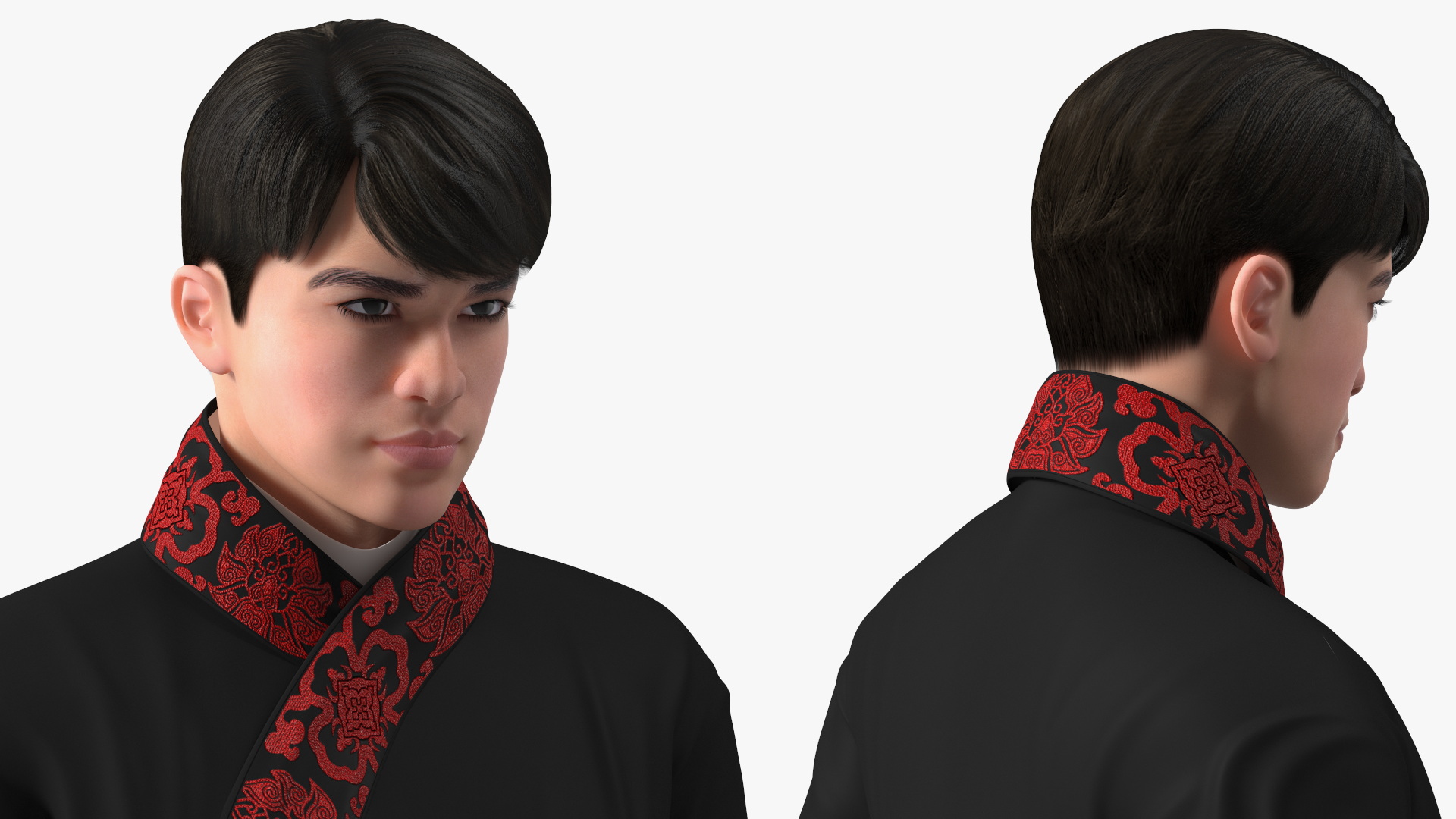 Chinese Traditional Man Aggressive Pose 3D model