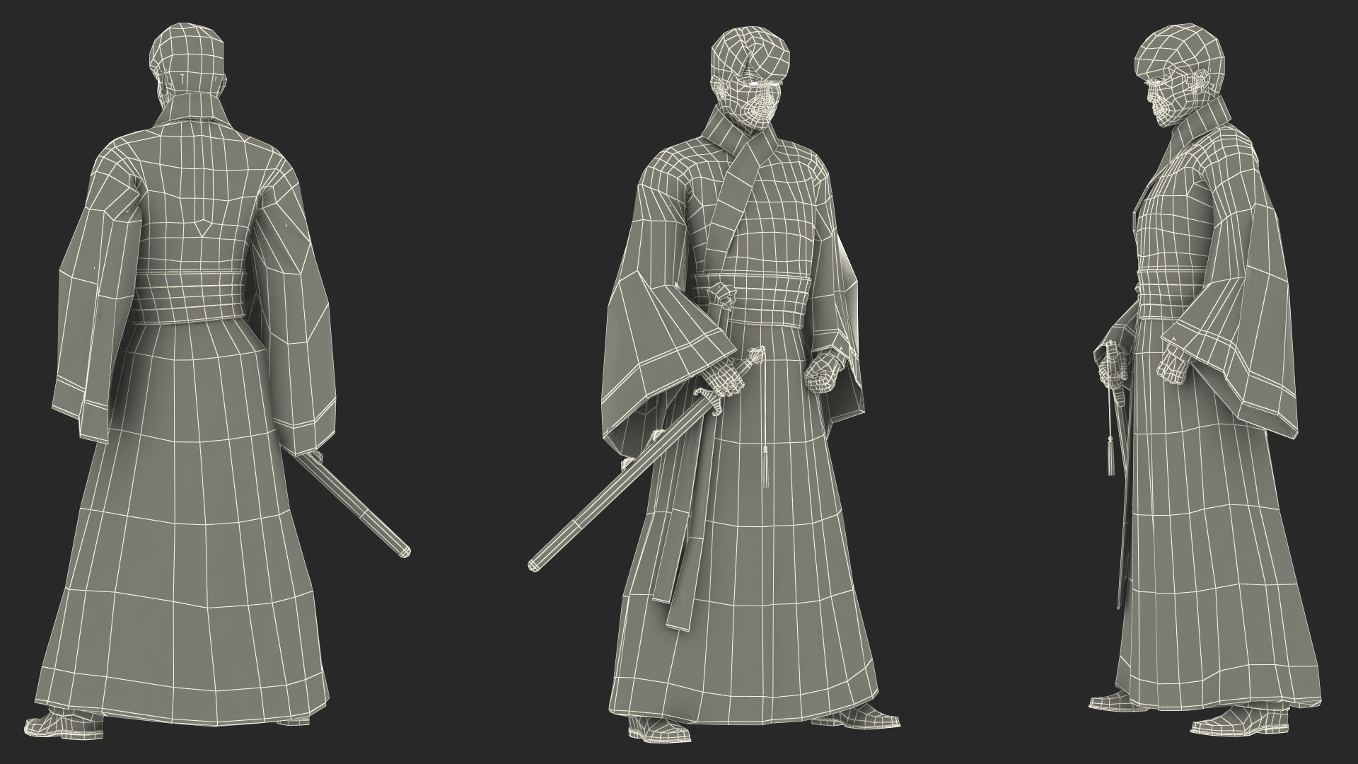 Chinese Traditional Man Aggressive Pose 3D model