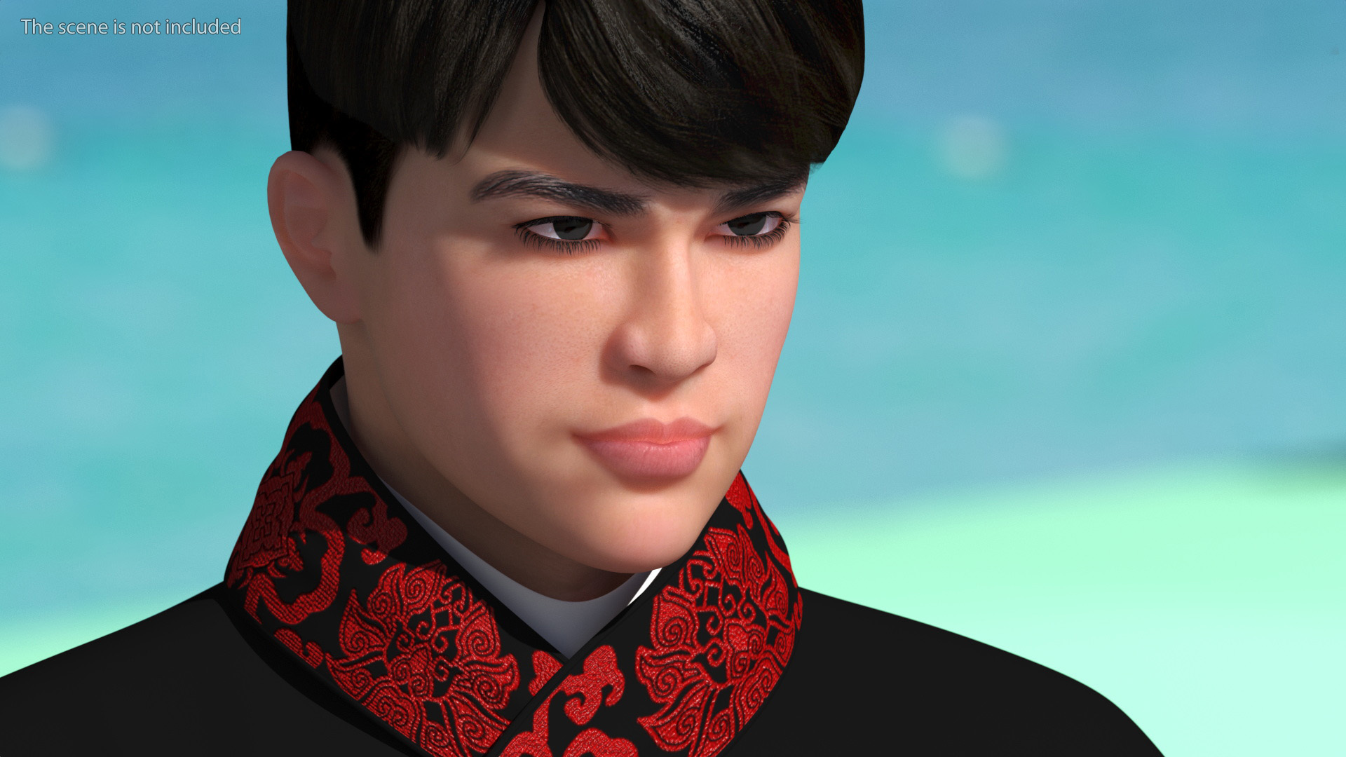 Chinese Traditional Man Aggressive Pose 3D model