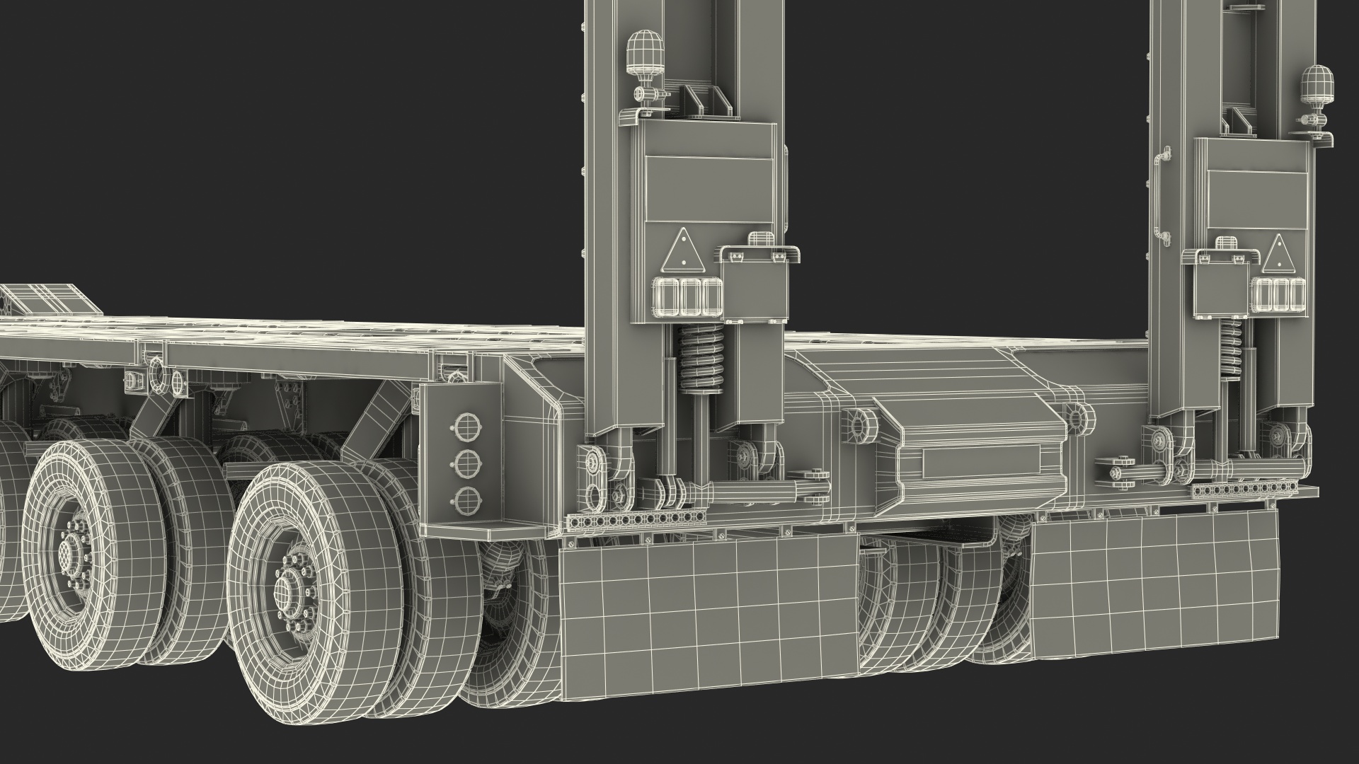 3D Oshkosh HET A1 Truck Tractor with Semi Trailer Desert Camo model