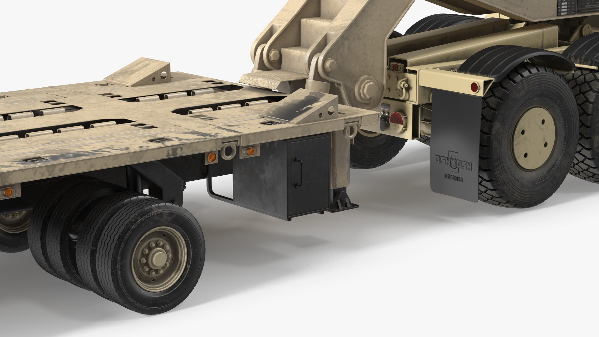 3D Oshkosh HET A1 Truck Tractor with Semi Trailer Desert Camo model