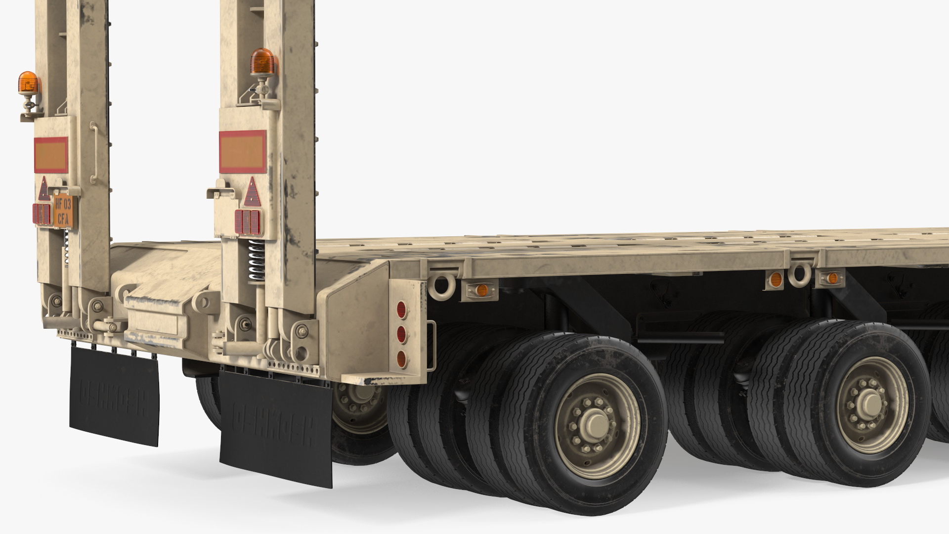 3D Oshkosh HET A1 Truck Tractor with Semi Trailer Desert Camo model