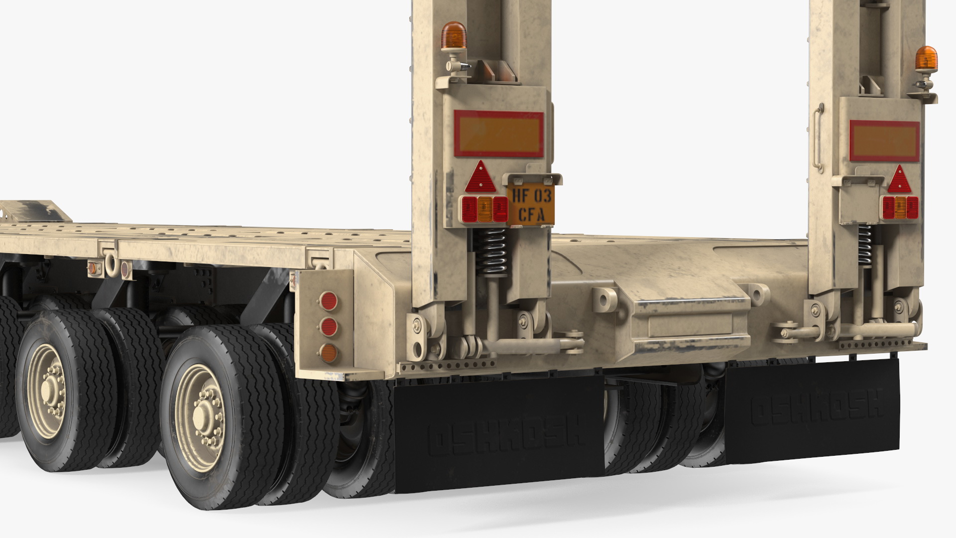 3D Oshkosh HET A1 Truck Tractor with Semi Trailer Desert Camo model